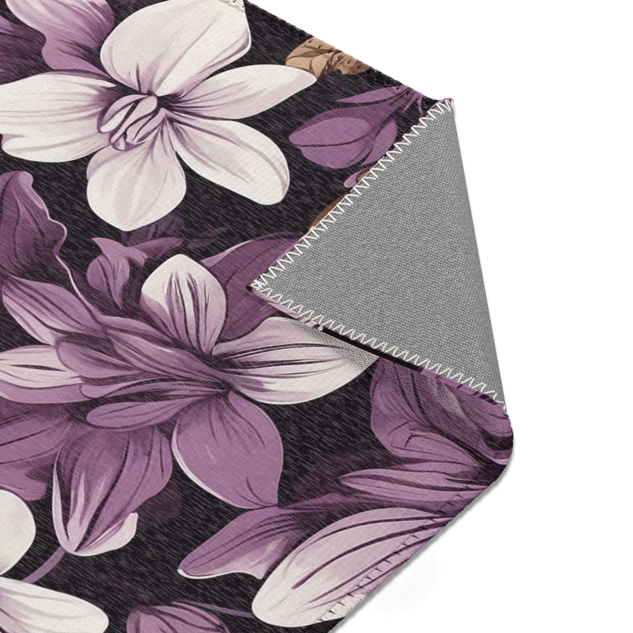 Brilliant Spring Floral in Purple Basil Designed Area Rugs Available in 3 Sizes