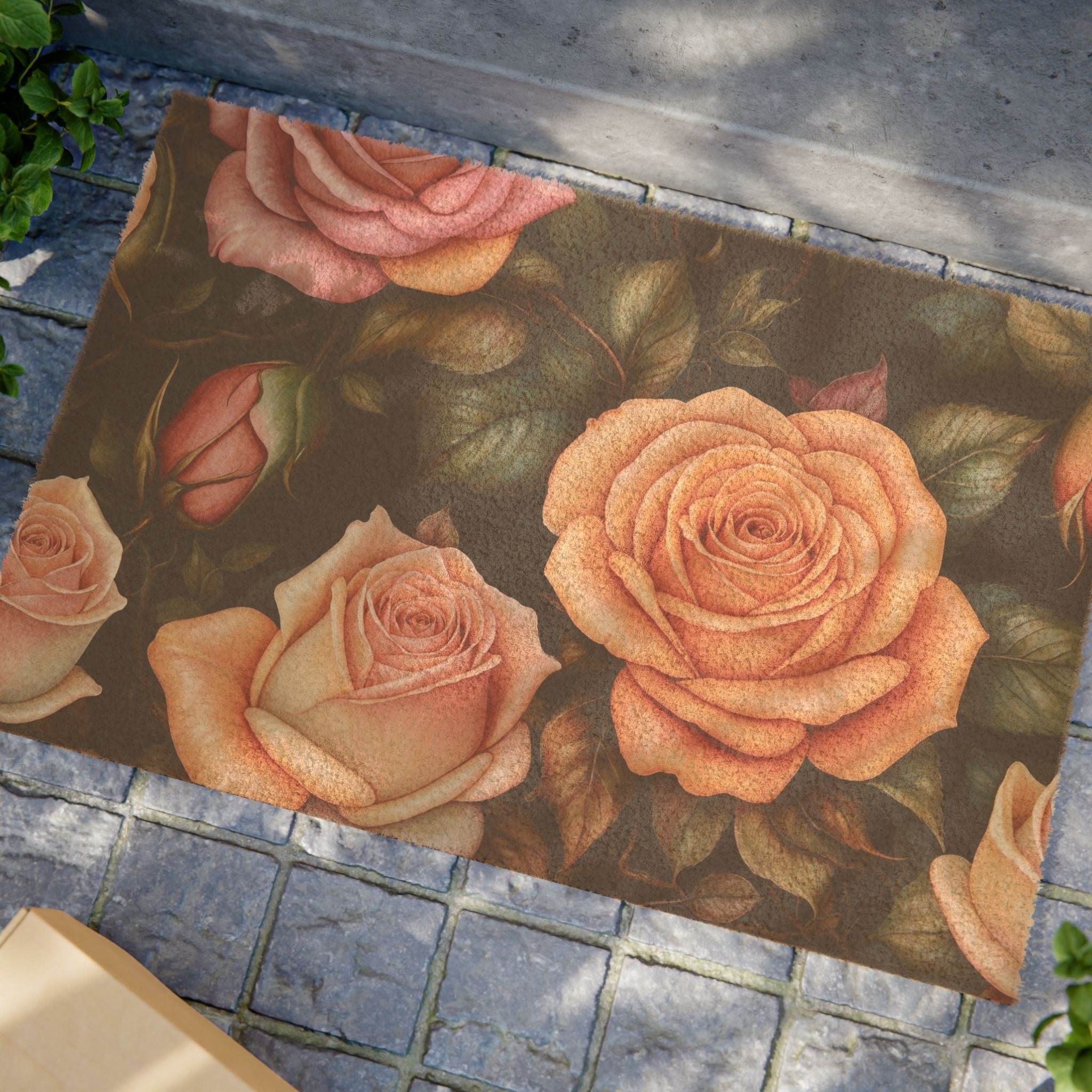 Captivating Pastel Floral Rose Designed Doormat