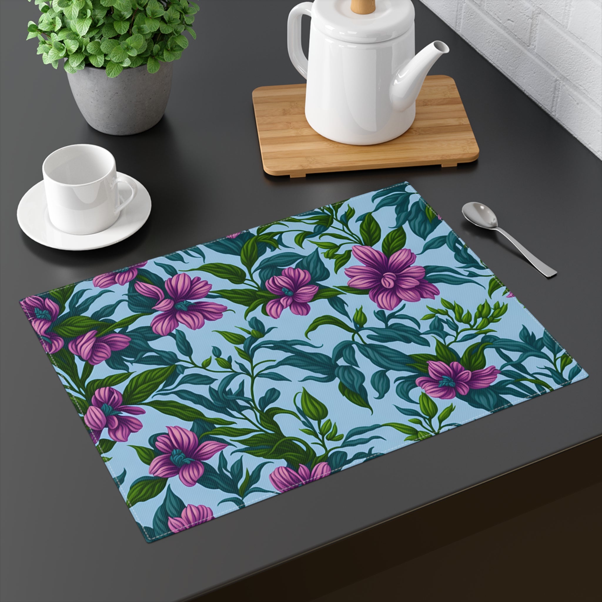 Charming Summer Stevia Flowers Designed Placemat, 1pc