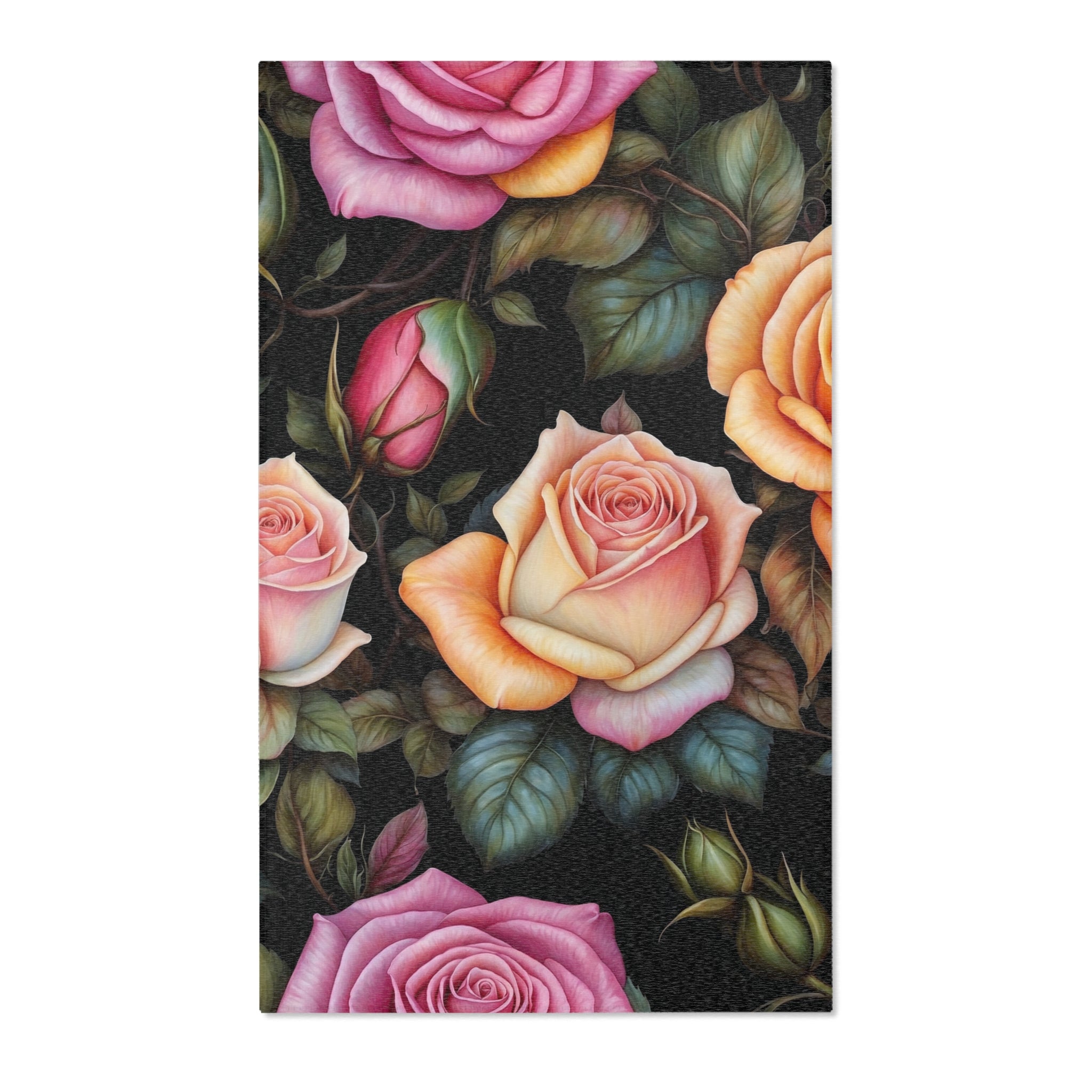 Captivating Pastel Floral Rose Designed Area Rugs in Multiple Sizes