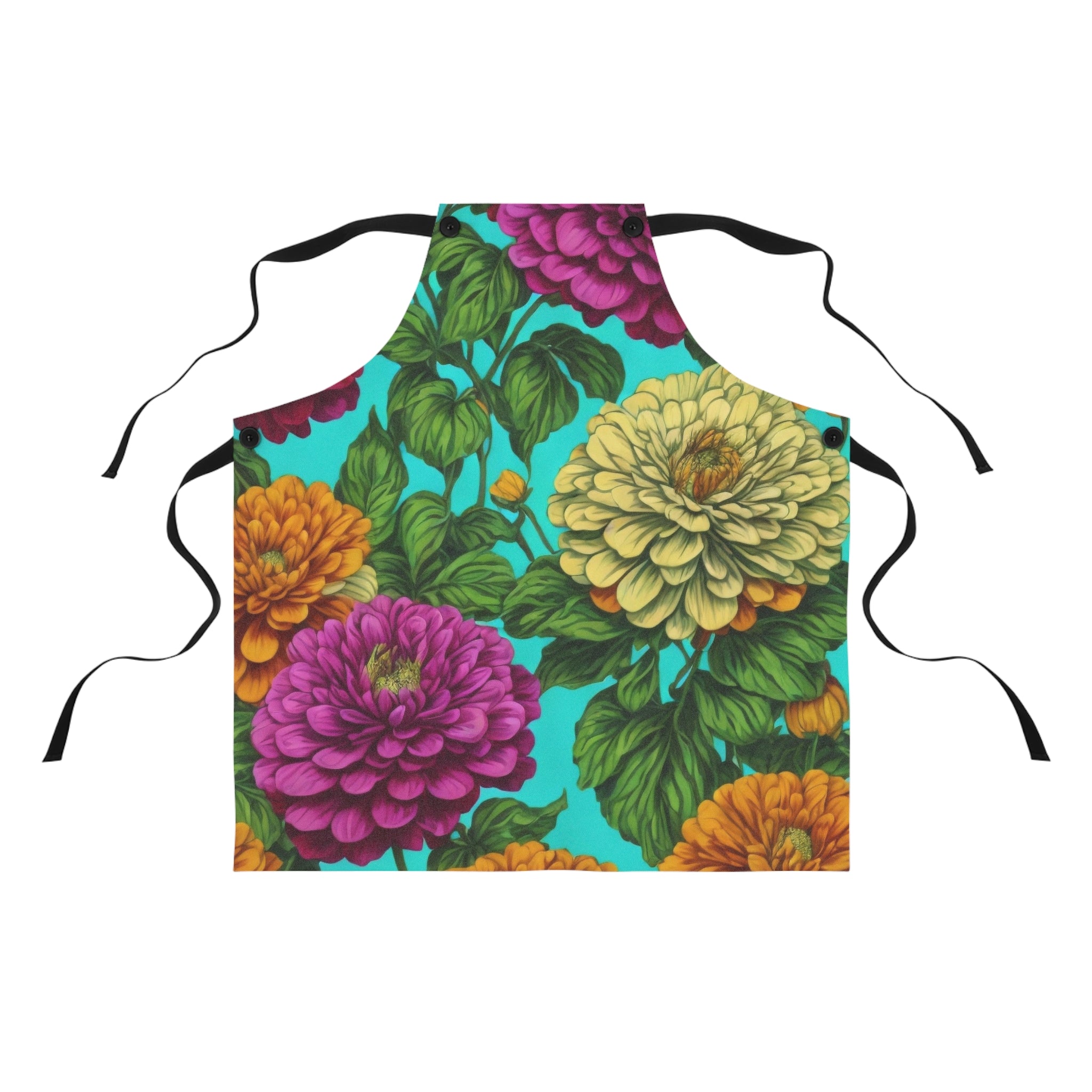 Radiant Zinnias Floral Designed Apron