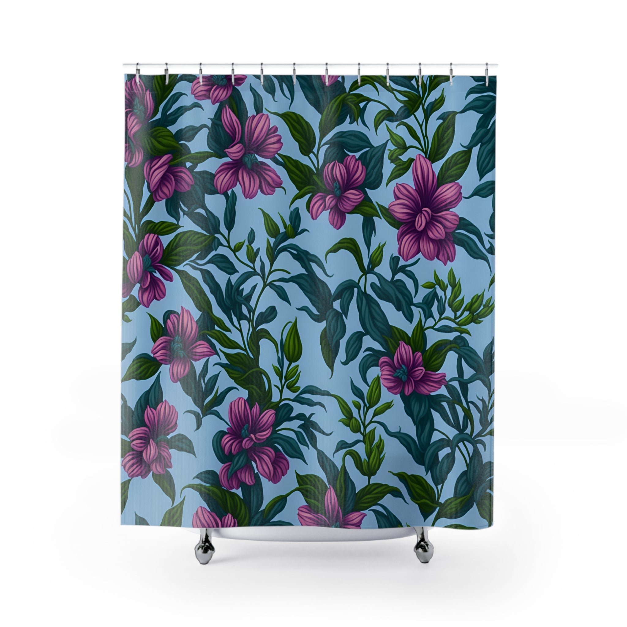 Charming Summer Stevia Flowers Designed Shower Curtain