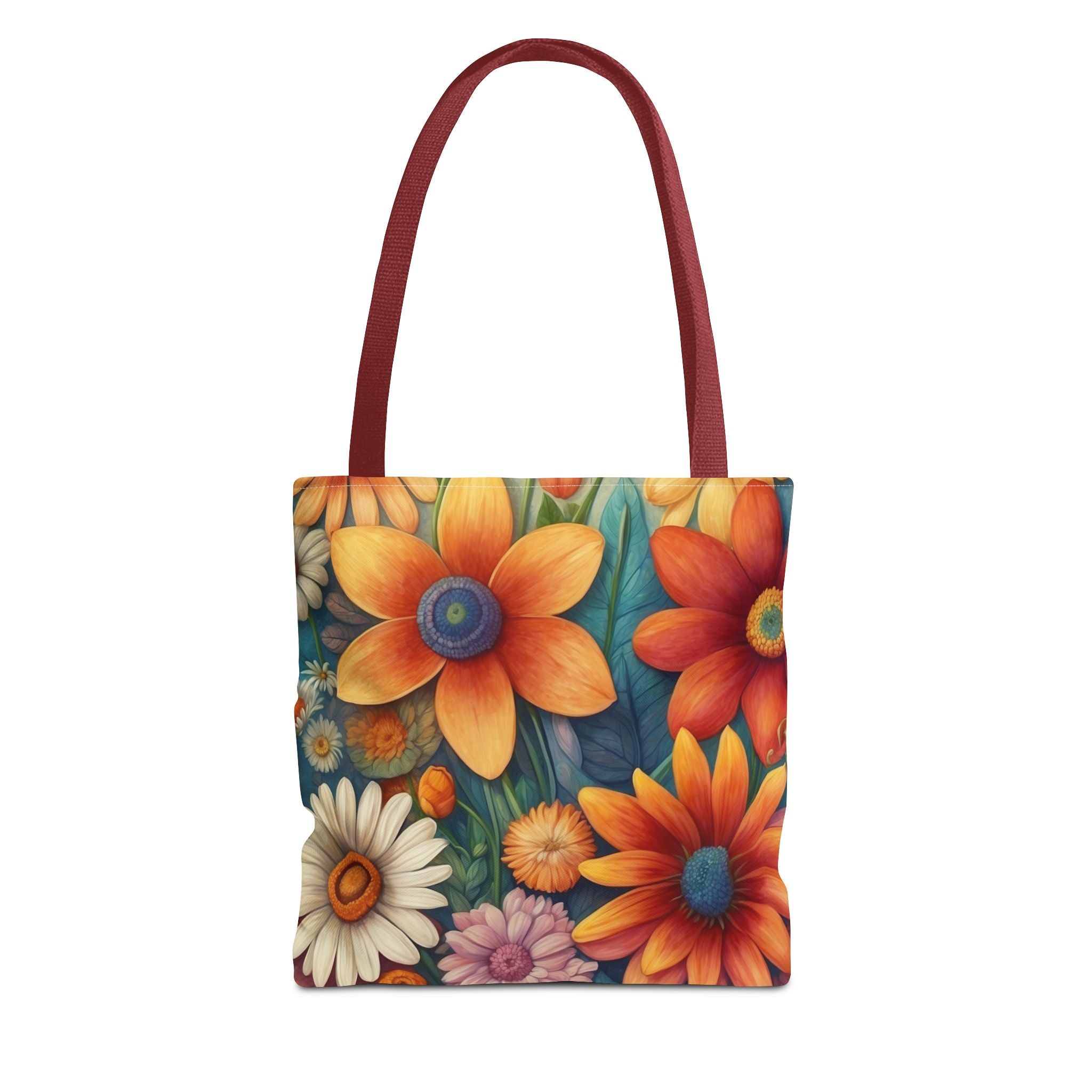 Summertime Full of Colorful Flowers Tote Bag 3 Sizes Available