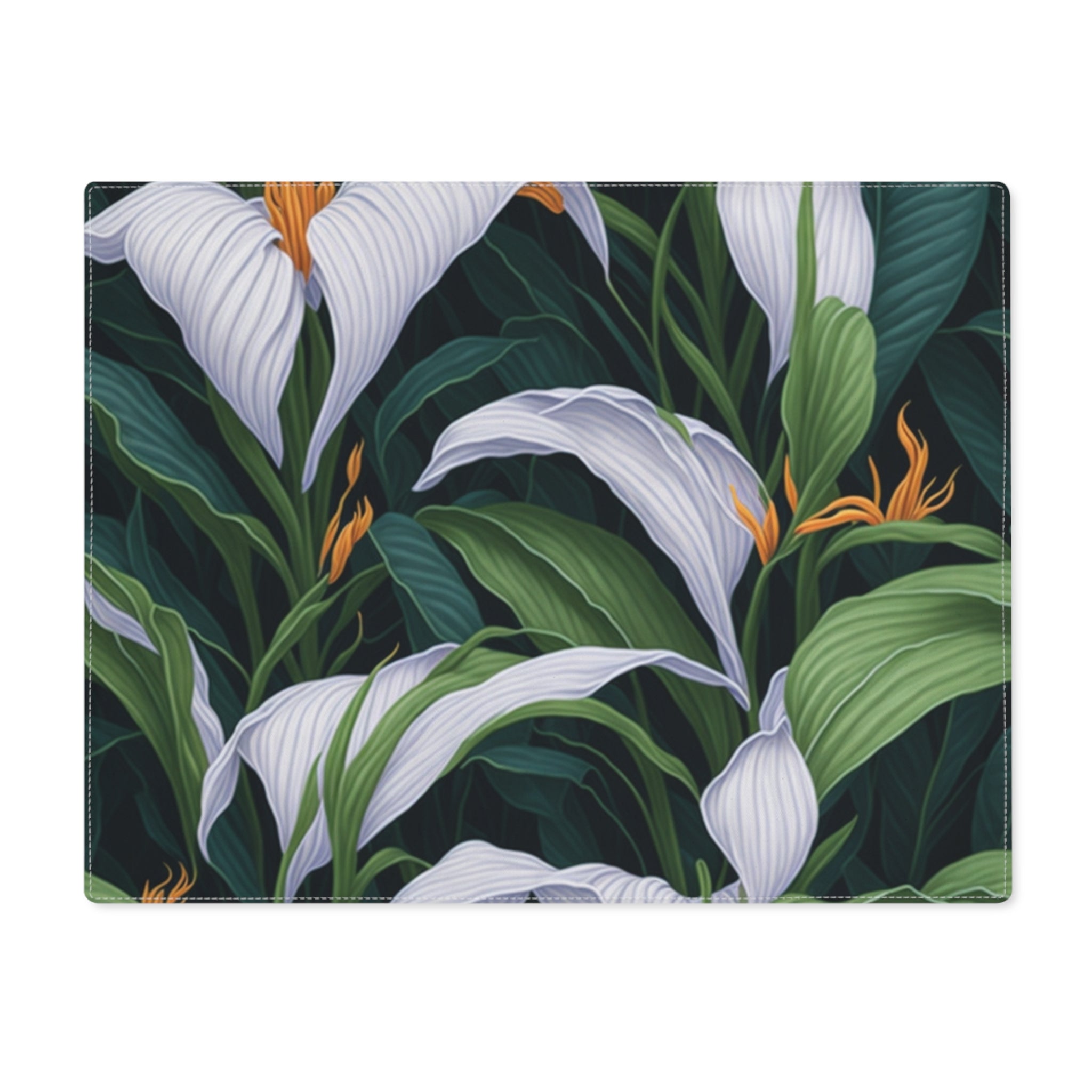 Welcoming Spathiphyllum Perennial Flower Designed Placemat, 1pc