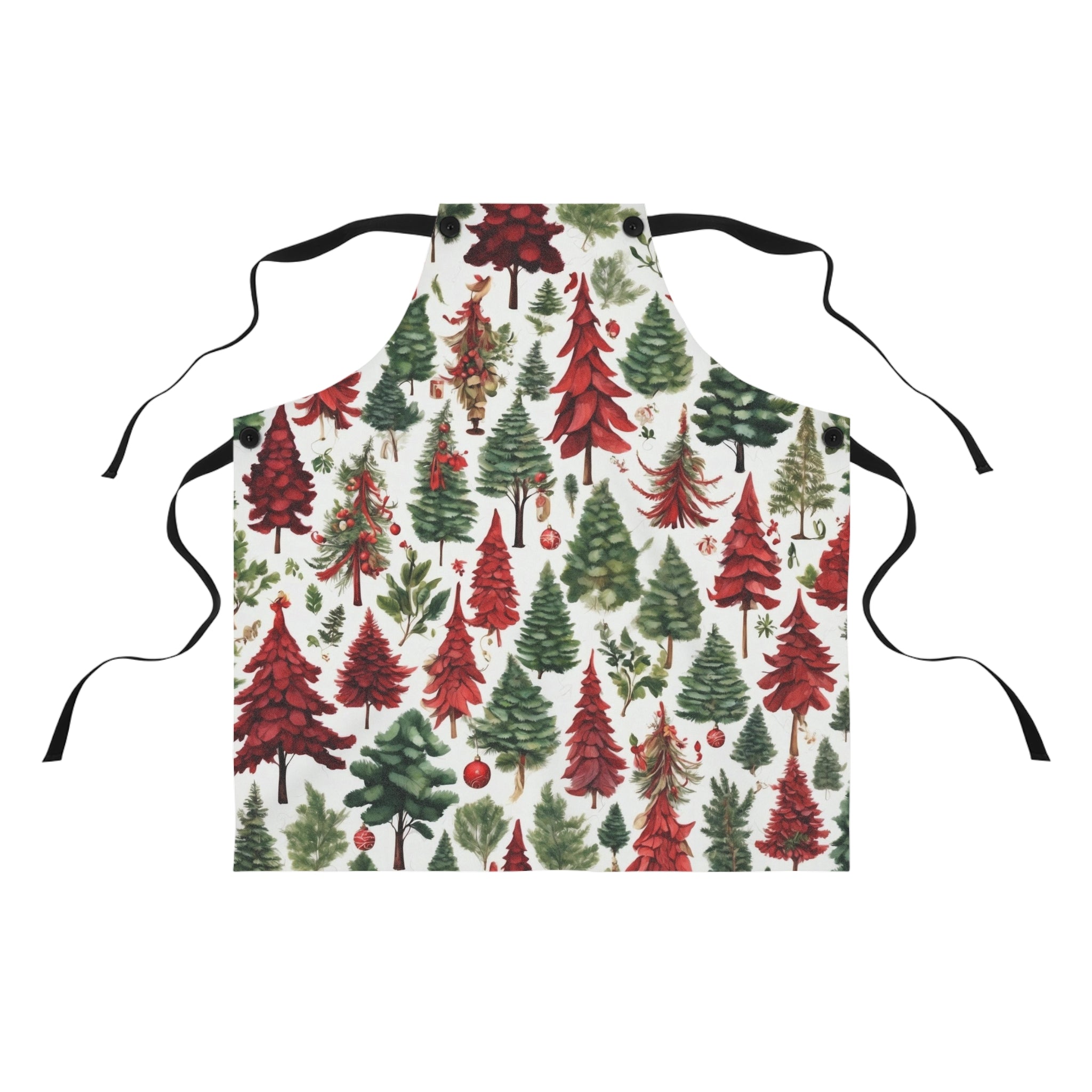 Festive & Bright Christmas Tree Design Apron - Customizable, Lightweight, and Durable for Perfect Culinary Moments- Gift