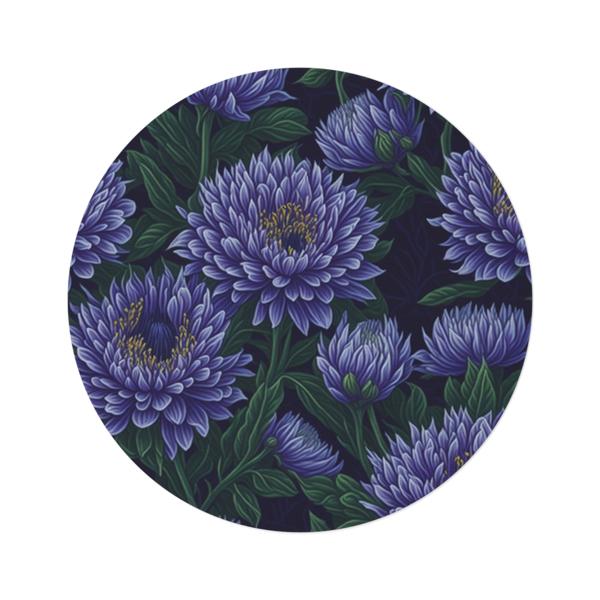 Brilliant Stokesia Floral Designed 60" Round Rug