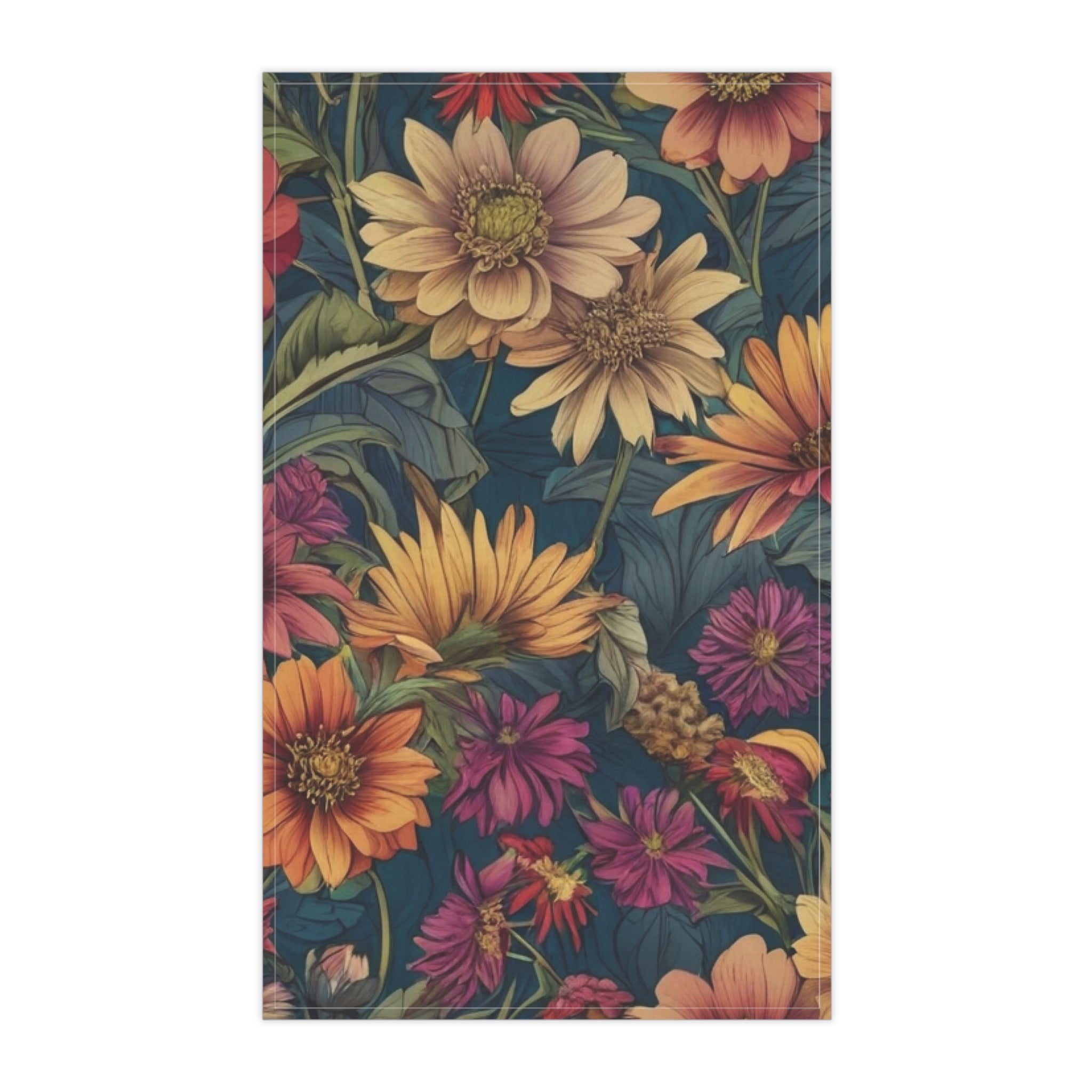 Beautiful Zinnia Blooming Garden Designed Tea Towels (cotton, poly)