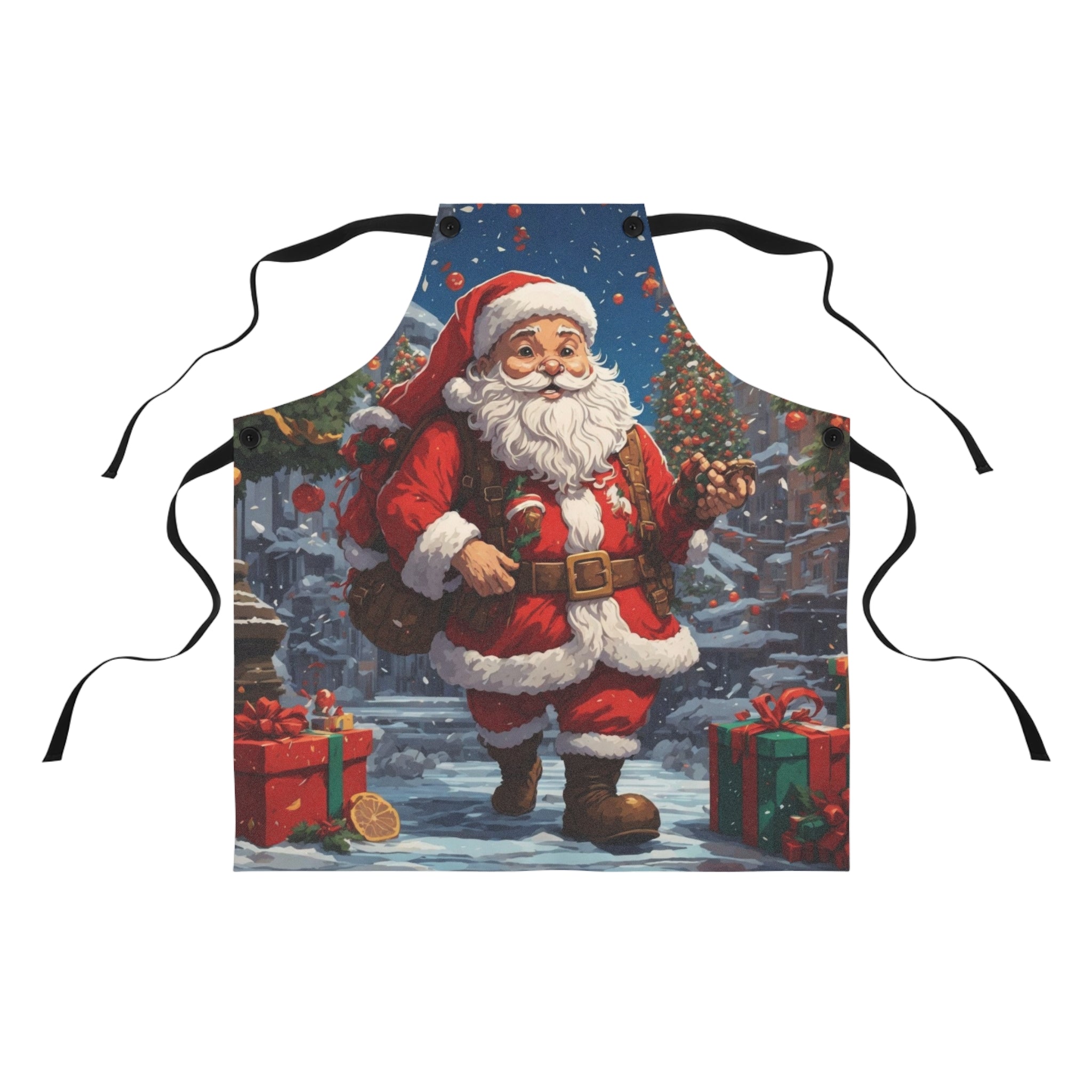 The Holly Jolly Santa Design Apron - Your Perfect Cooking Companion for Culinary Adventures