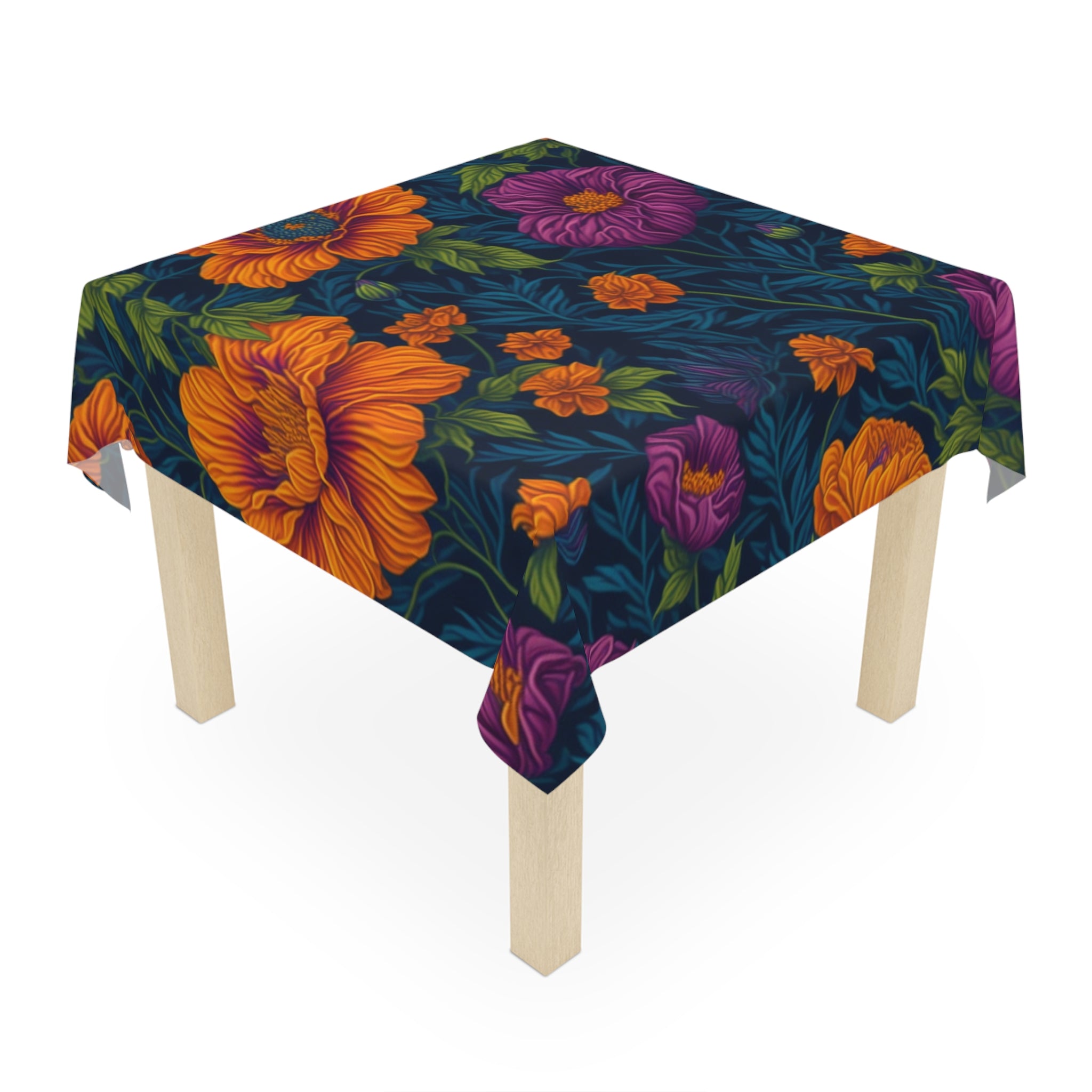 Botanical Tetraneuris Flowers Designed 55" x 55" Tablecloth