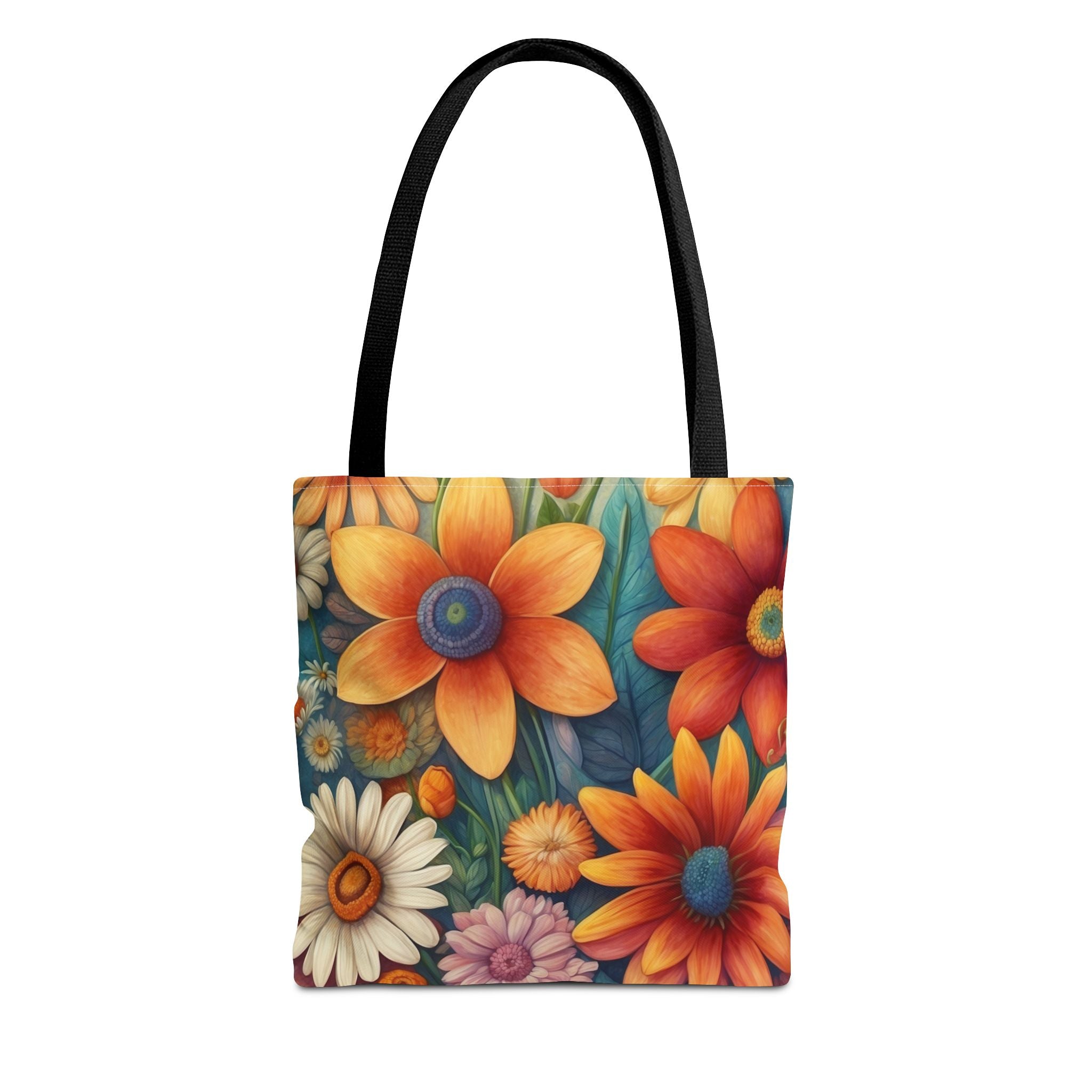 Summertime Full of Colorful Flowers Tote Bag 3 Sizes Available