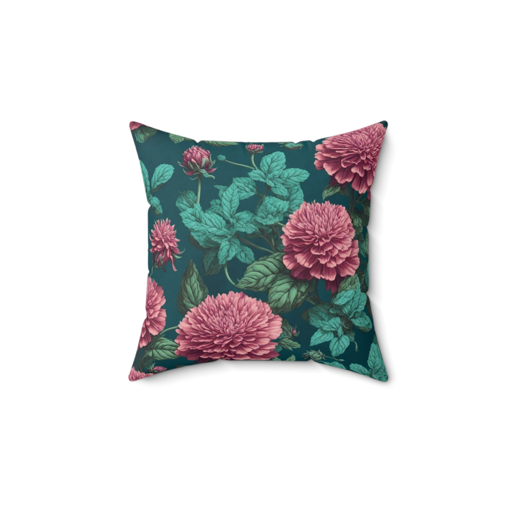 Comforting Mentha Flowers Designed Throw Pillow - Captivating Floral Elegance in Various Sizes with Insert