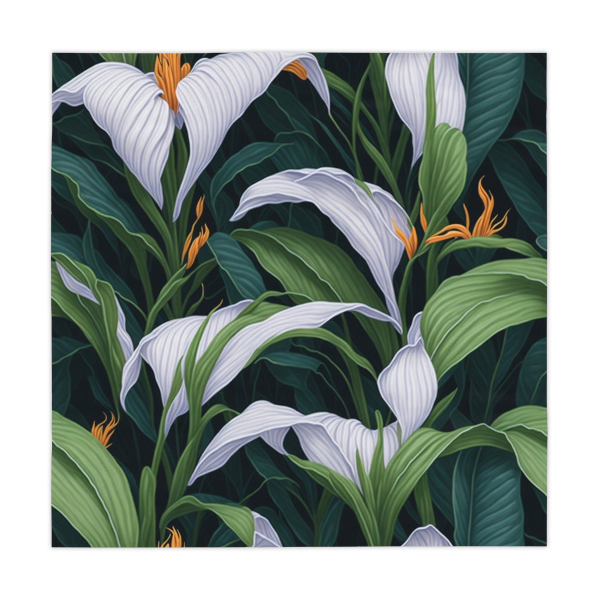 Welcoming Spathiphyllum Perennial Flower Designed 55" x 55" Tablecloth