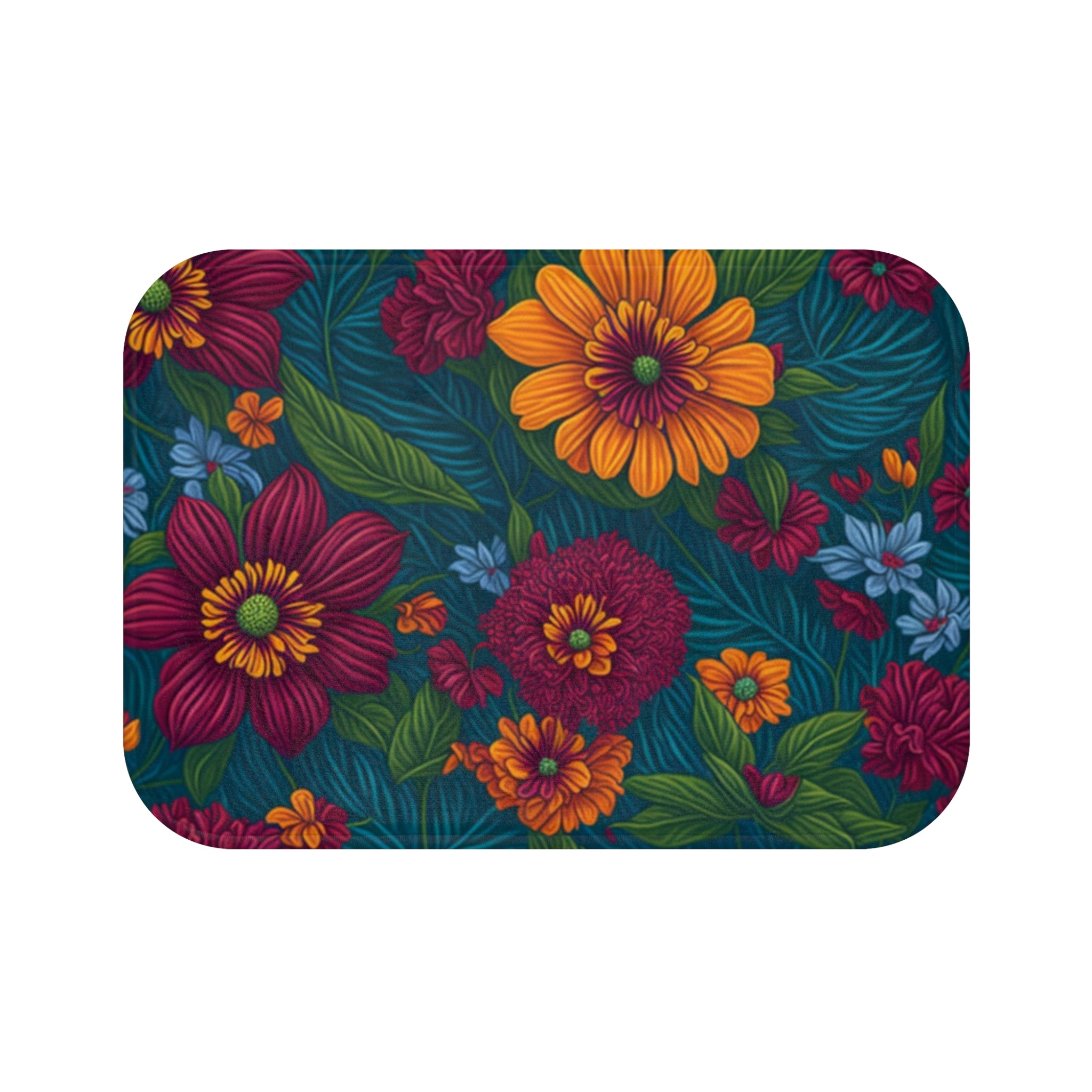 Exotic Tolmiea Flowers Designed Bath Mat 2 Sizes Available