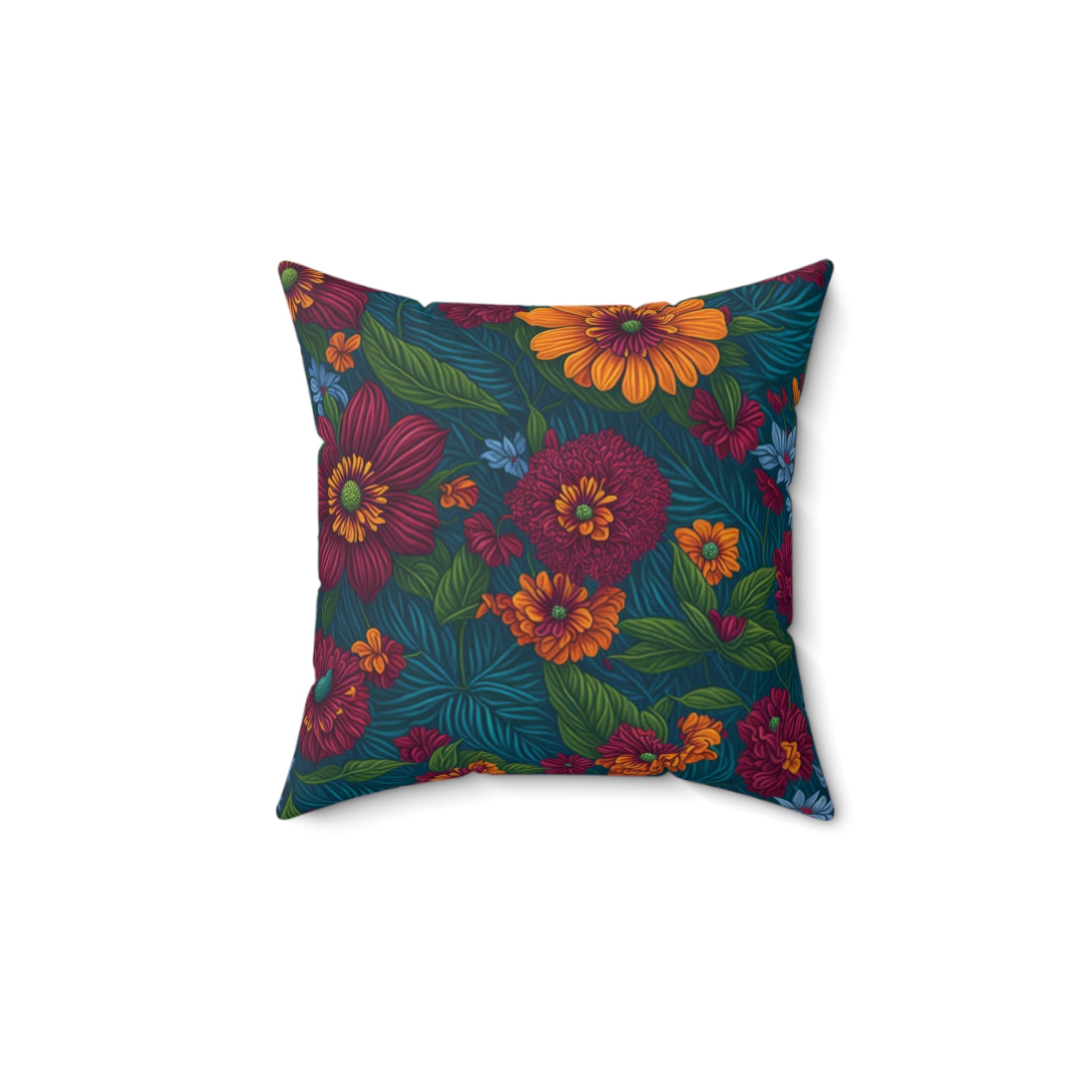 Exotic Tolmiea Flowers Designed Throw Pillow - Nature's Elegance - Insert Included