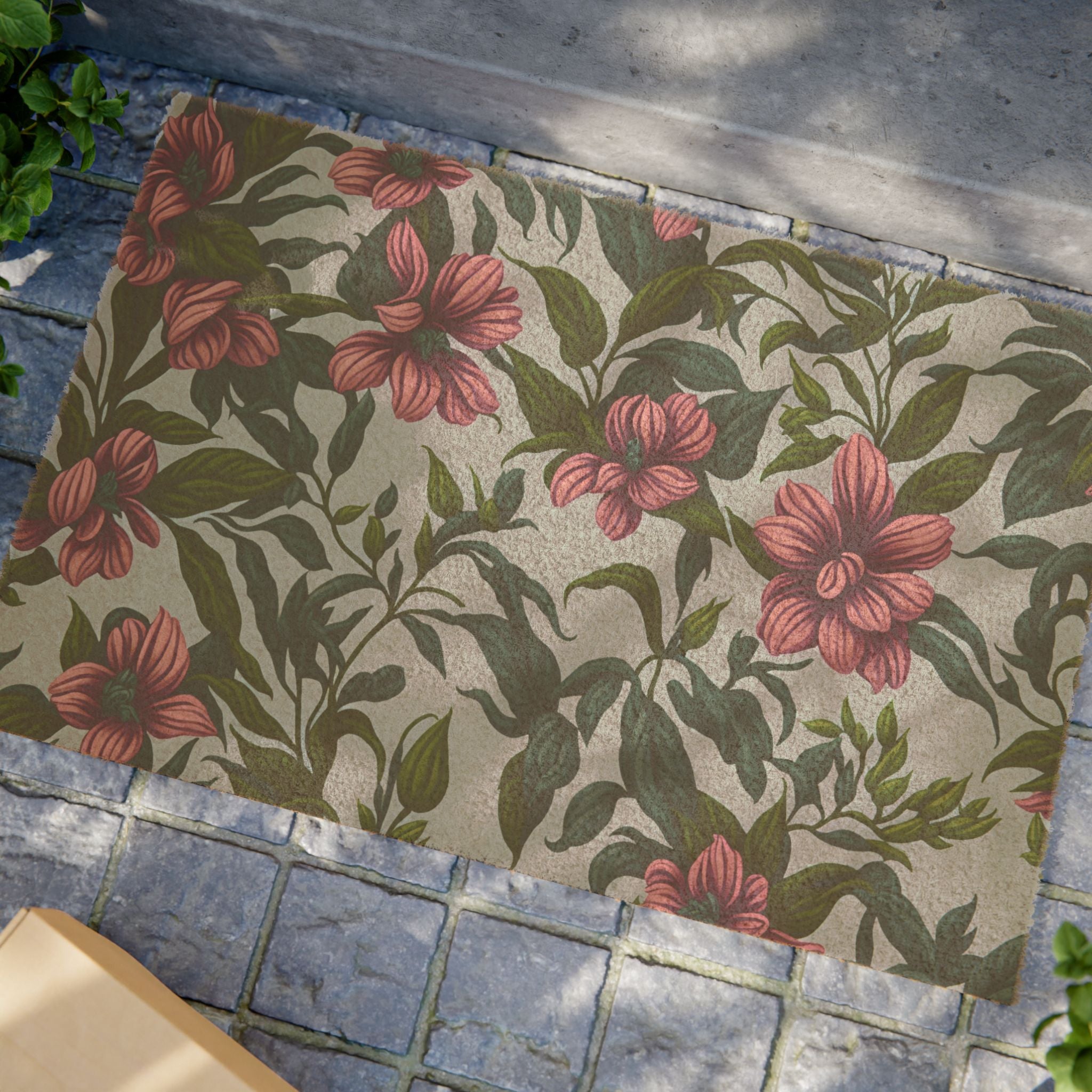 Charming Summer Stevia Flowers Designed Doormat