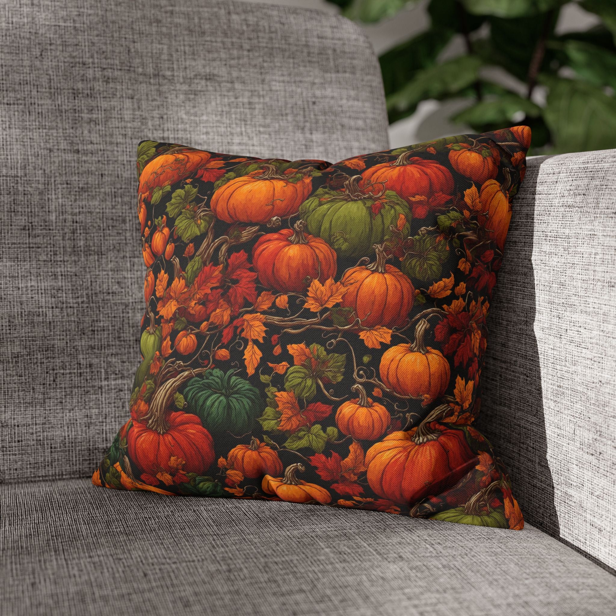 The Pumpkin Patch Designed Spun Polyester Square Pillow Case Cover