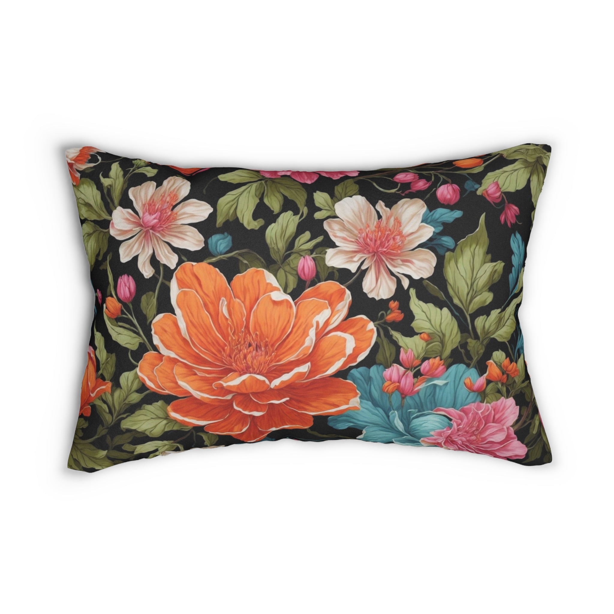 Radiant Chelone Flowers Spun Polyester Lumbar Pillow with Insert