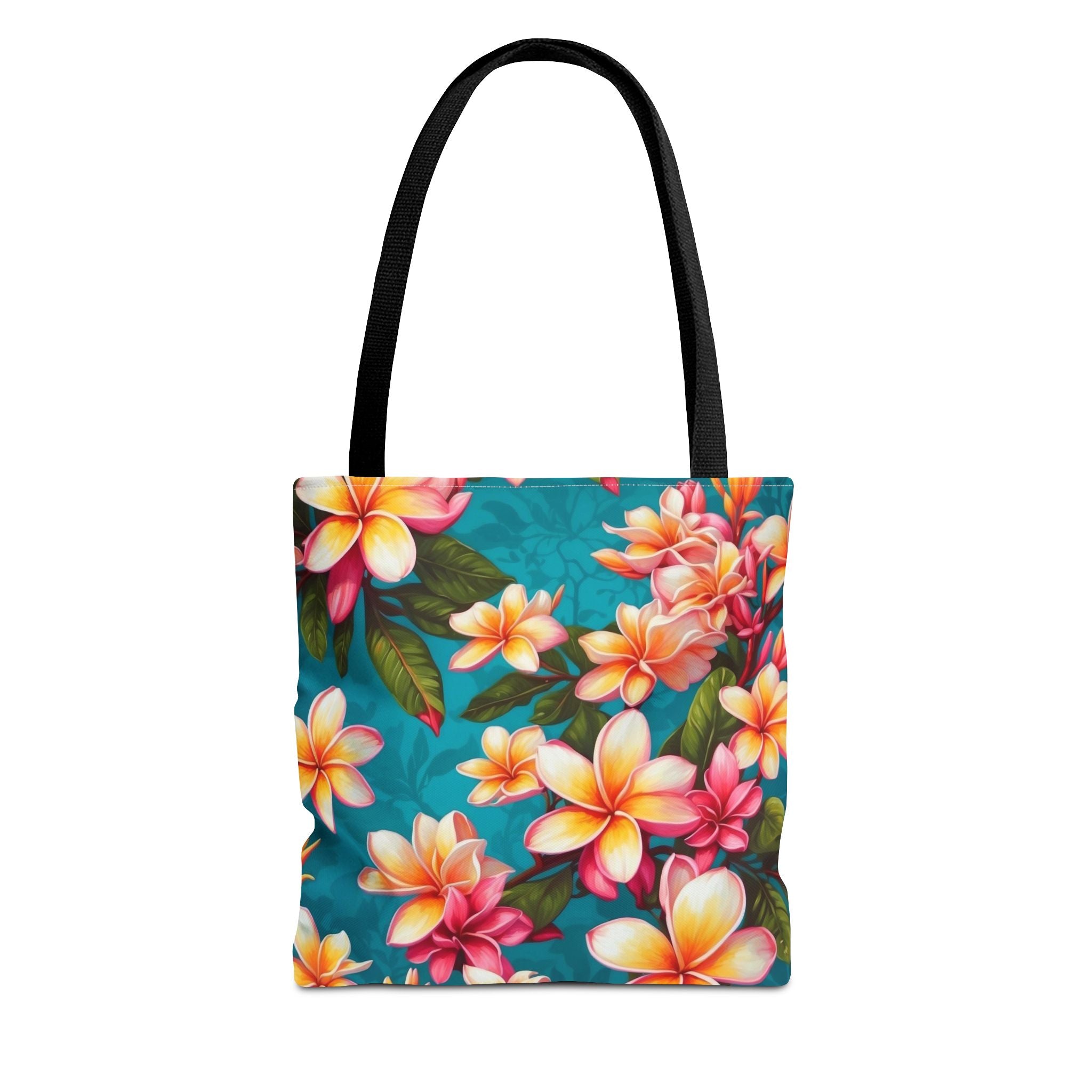 Bold Summer Plumeria Flower Designed Tote Bag 3 Sizes Available