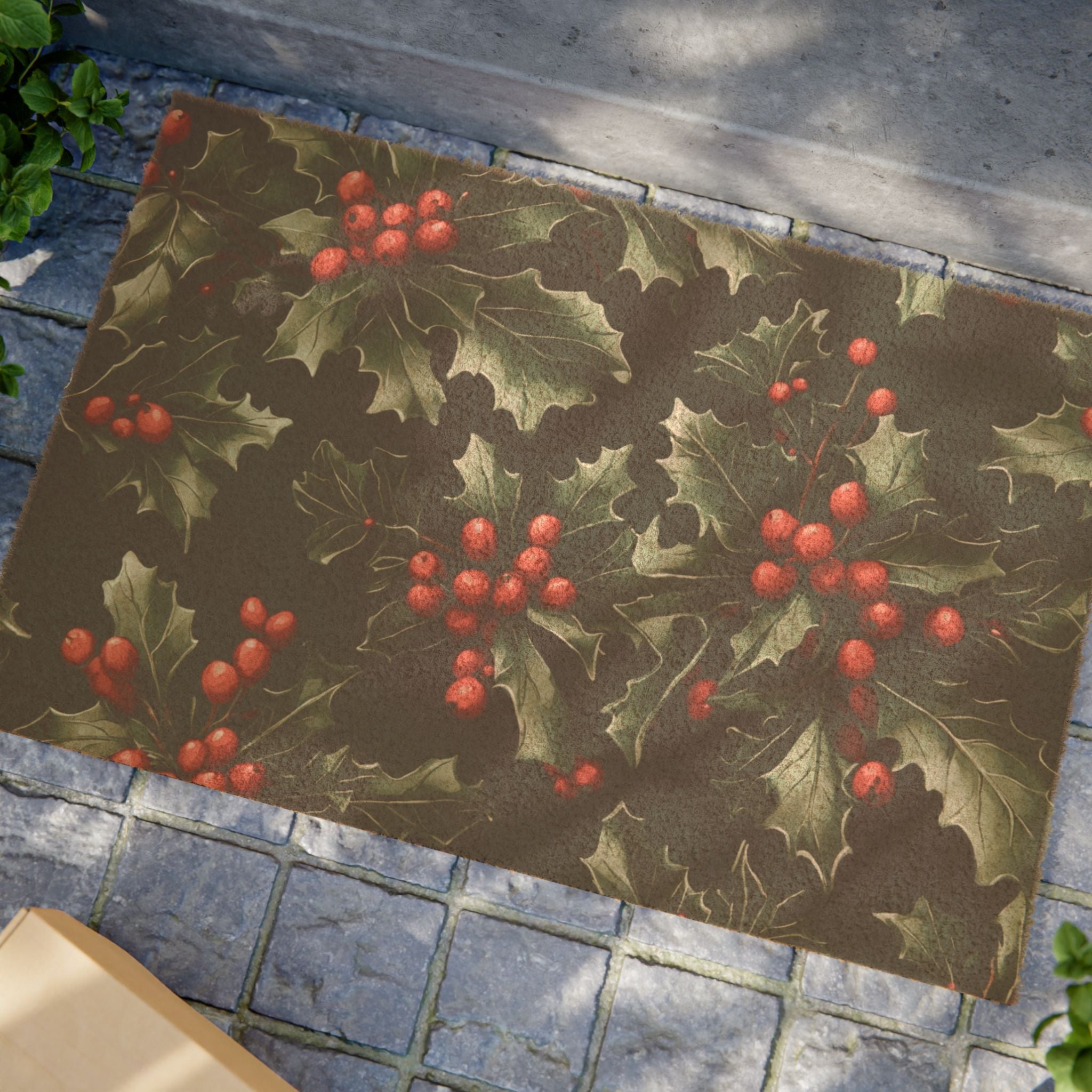 Holly & Berry Christmas Doormat