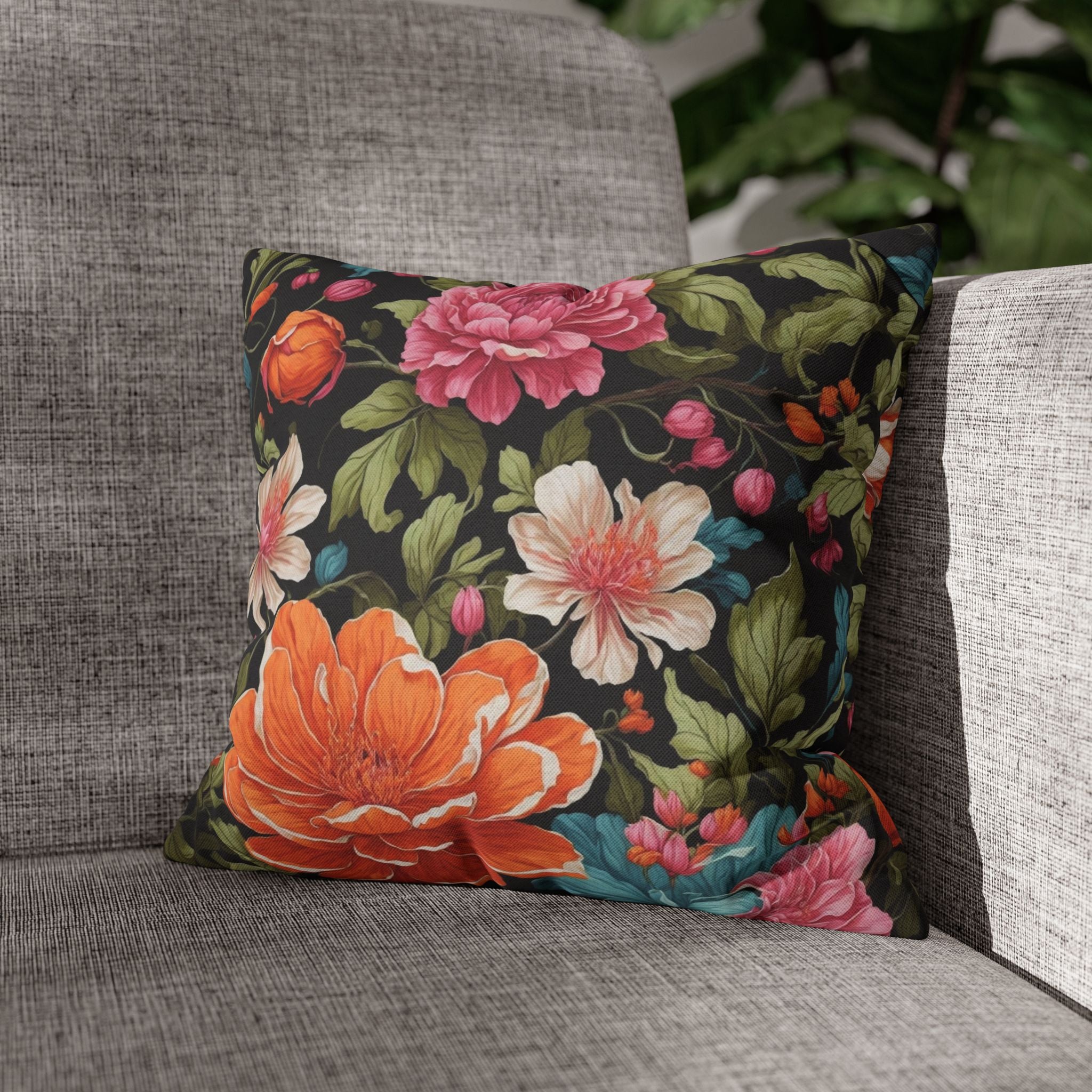 Radiant Chelone Flowers Spun Polyester Square Pillowcase