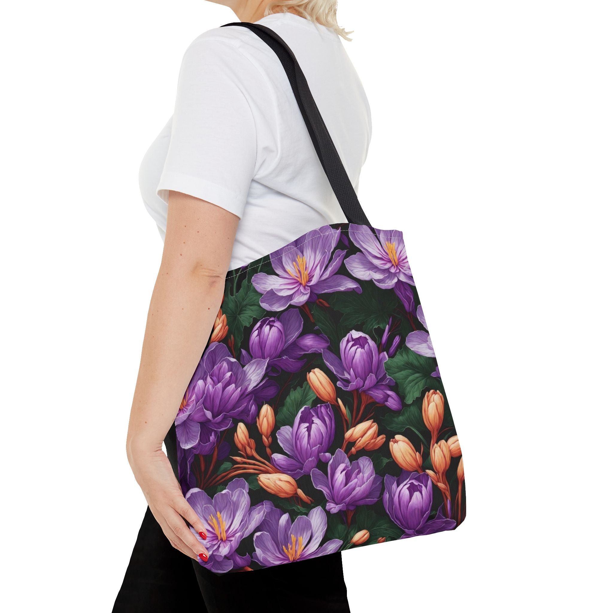 Lavish Colchicum Flowers Designed Tote Bag Available in 3 Sizes