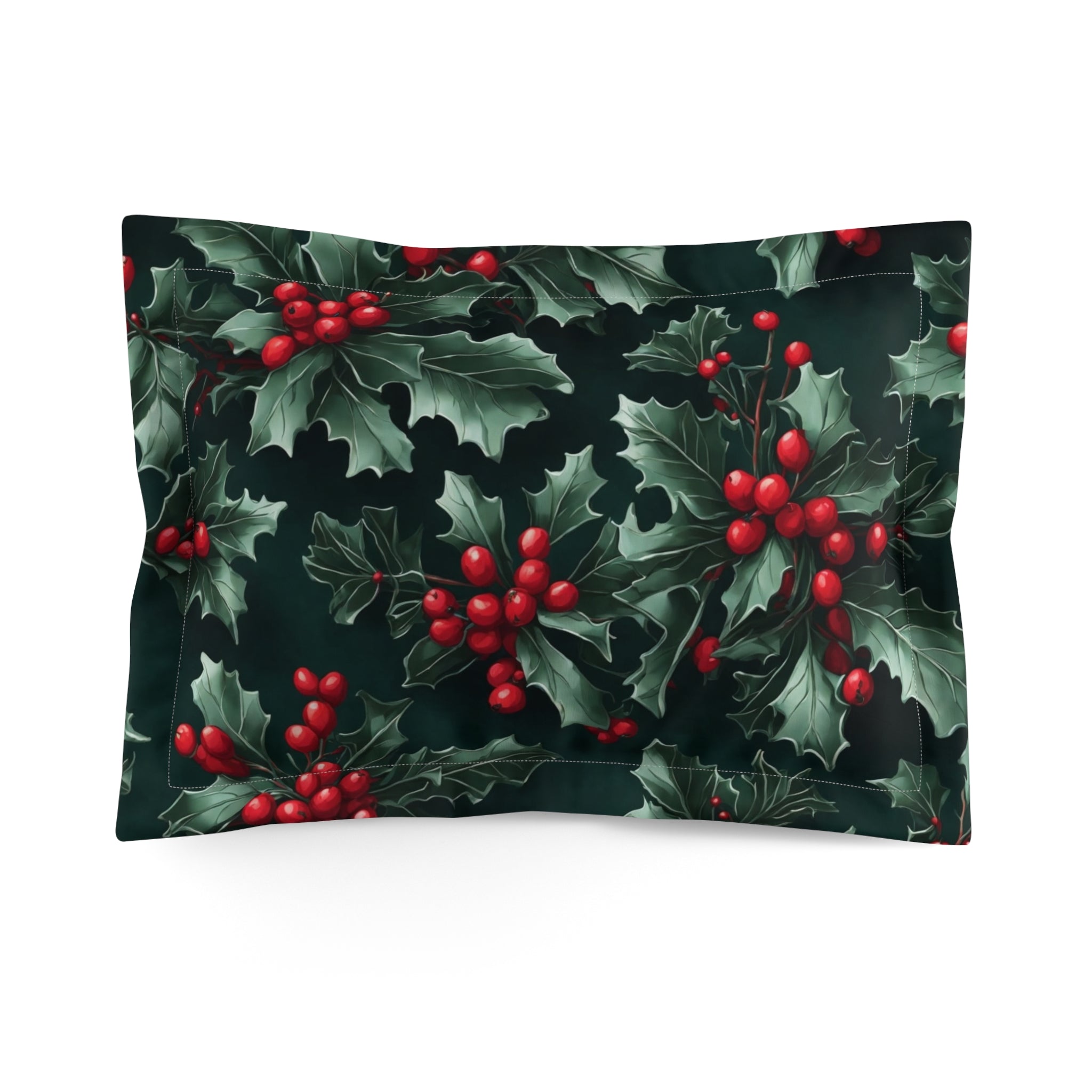 Holly & Berries Christmas Microfiber Pillow Sham