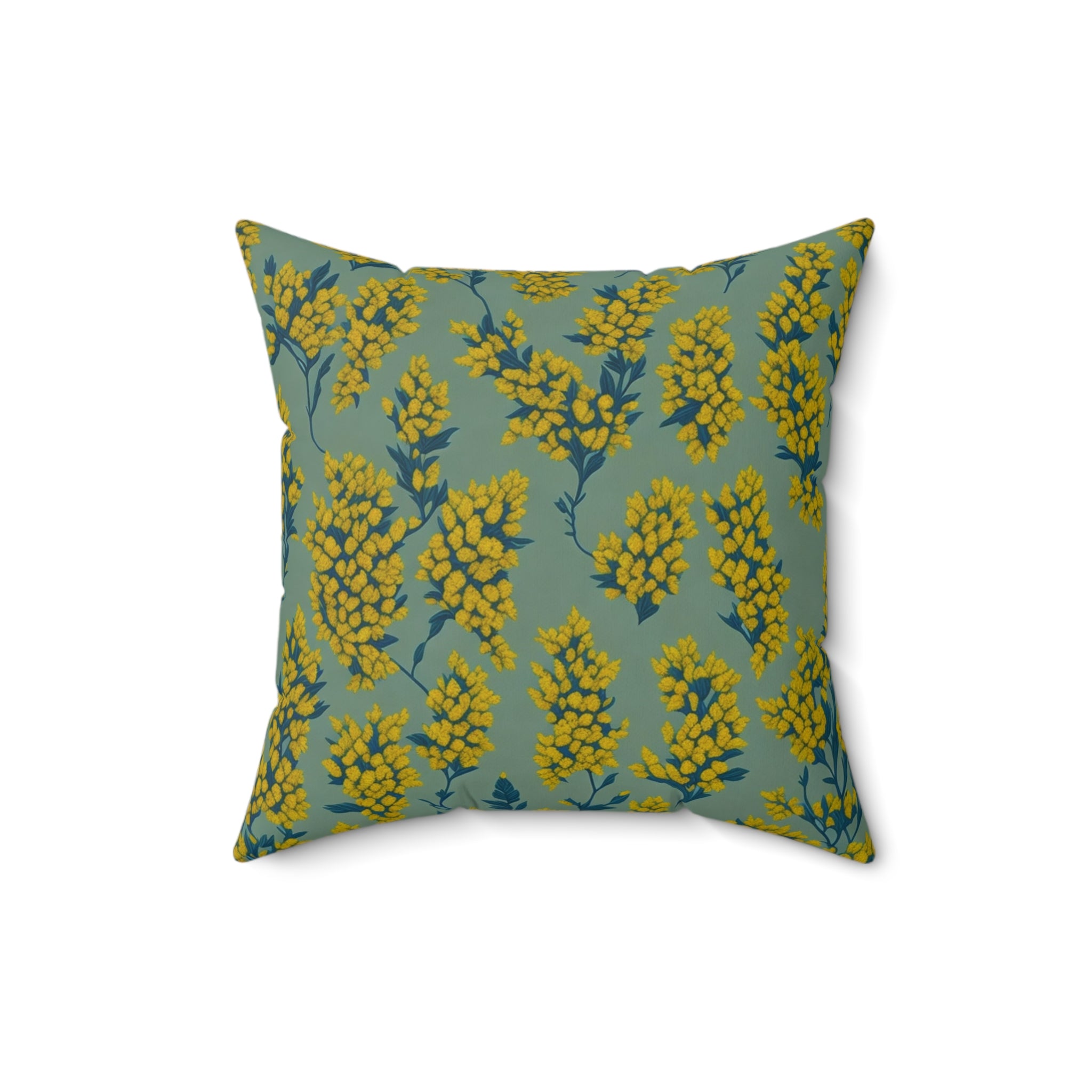 Organic Spring Solidago Flowers Designed Indoor Throw Pillows - Floral Elegance in Multiple Sizes - Insert Included