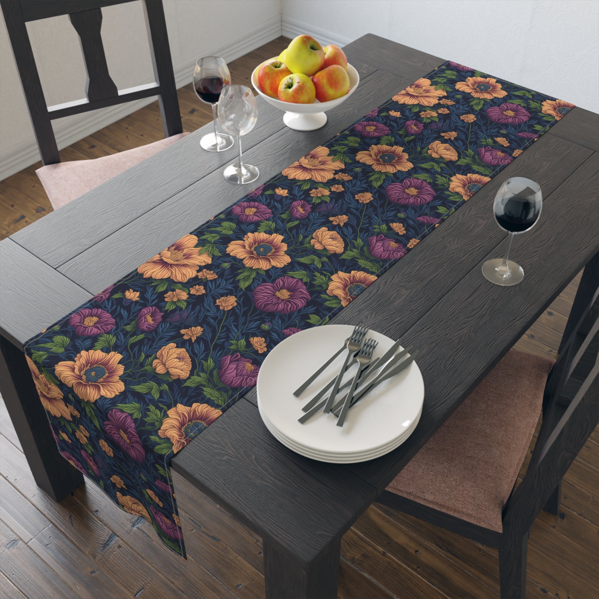 Botanical Tetraneuris Flowers Designed Table Runner (Cotton, Poly) Available in 2 Sizes