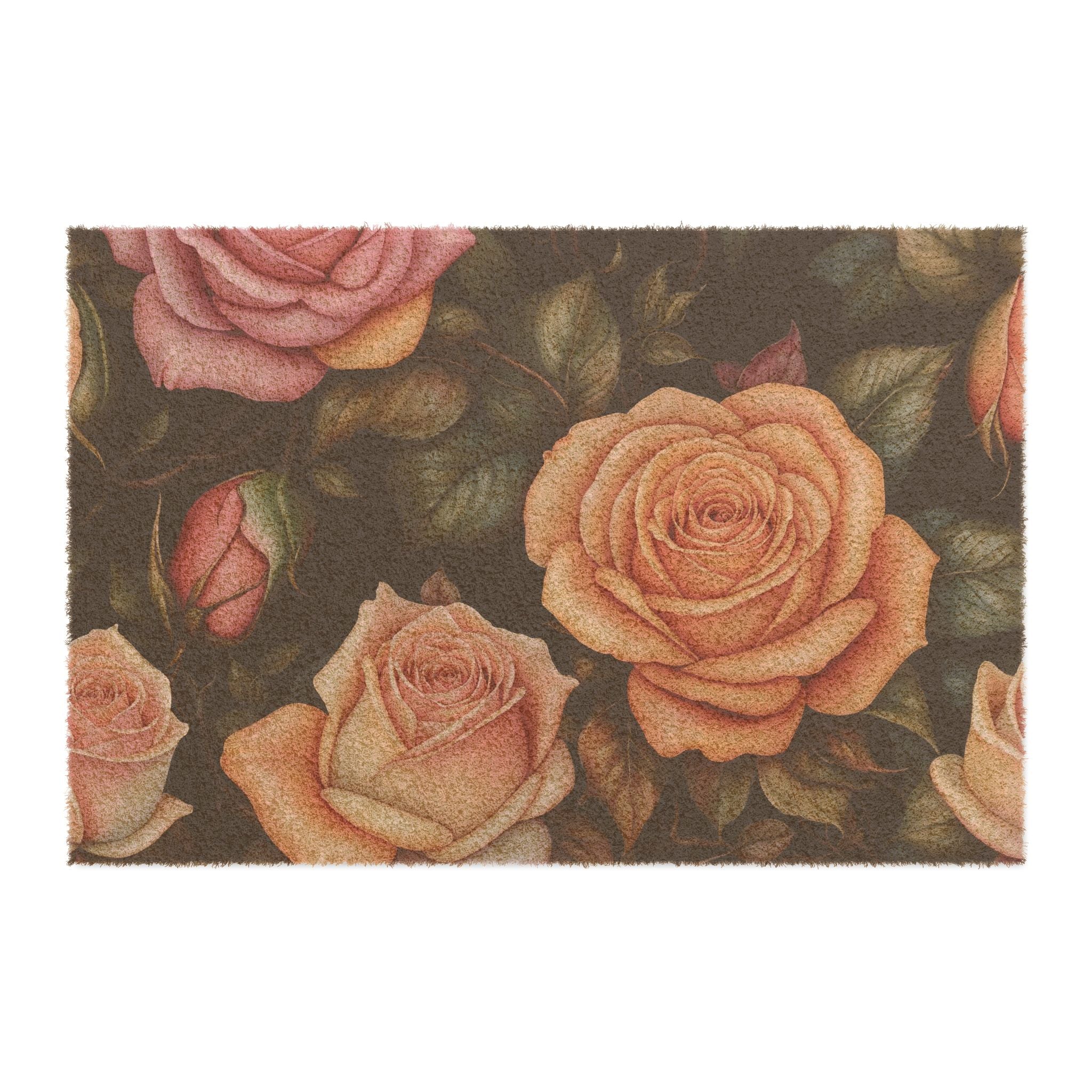 Captivating Pastel Floral Rose Designed Doormat