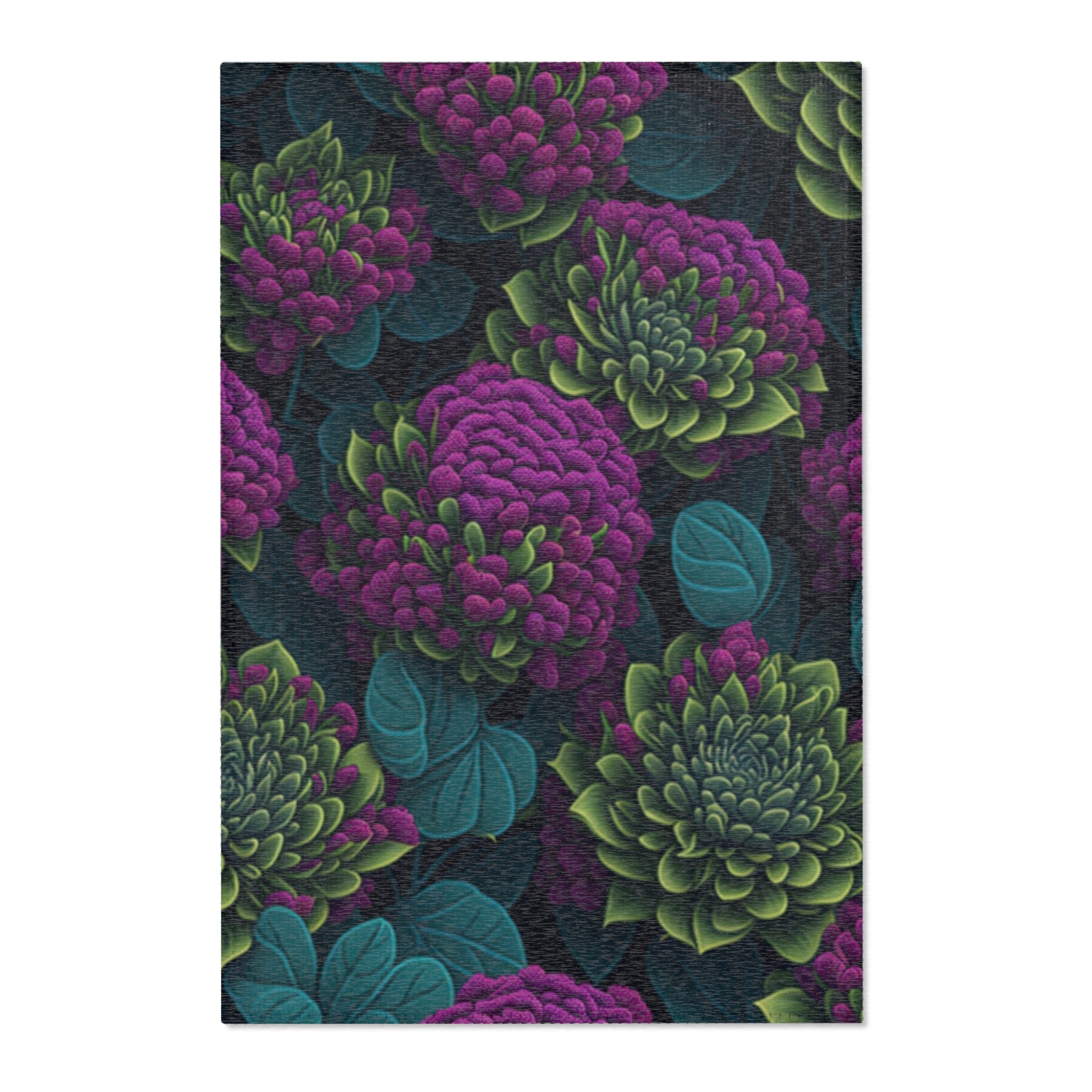 Alluring Sedum Flowers Designed Area Rugs Multiple Sizes Available