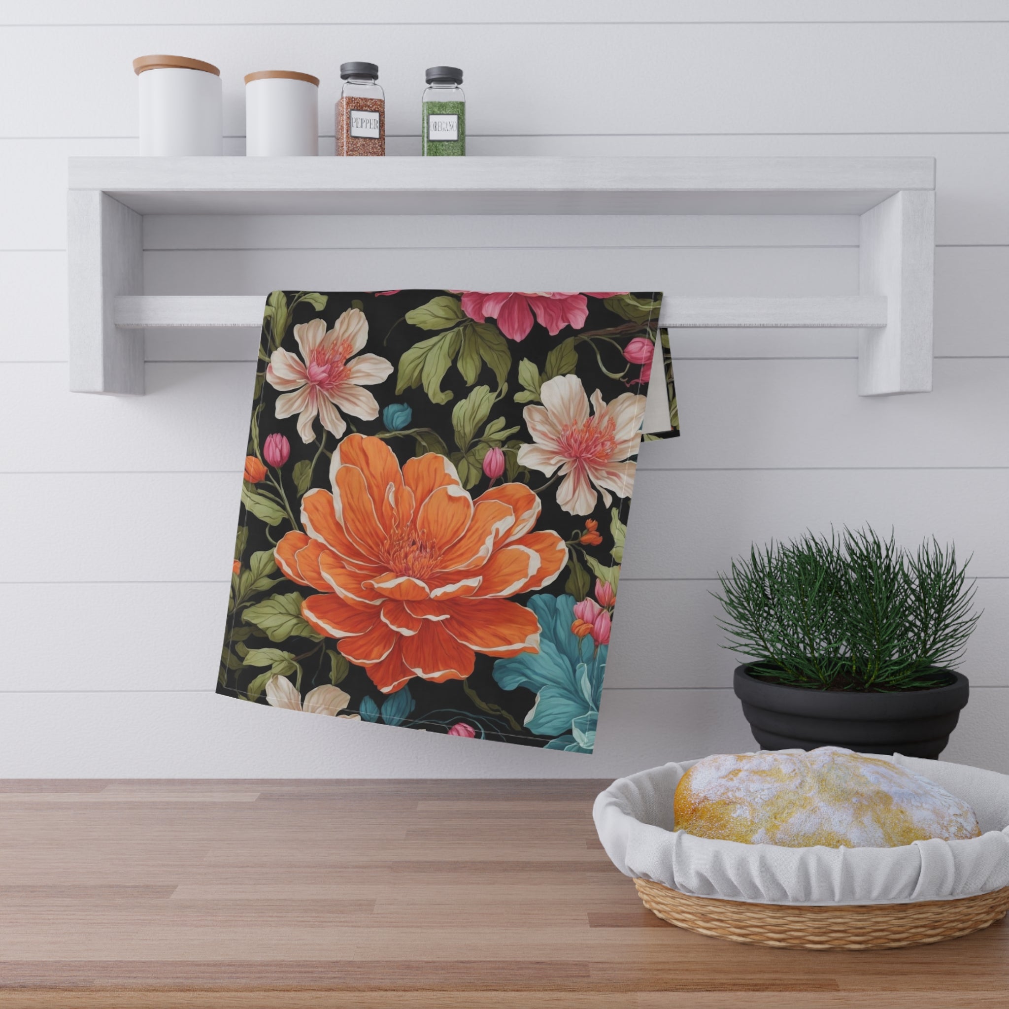 Radiant Chelone Flowers Designed Tea Towels (cotton, poly)