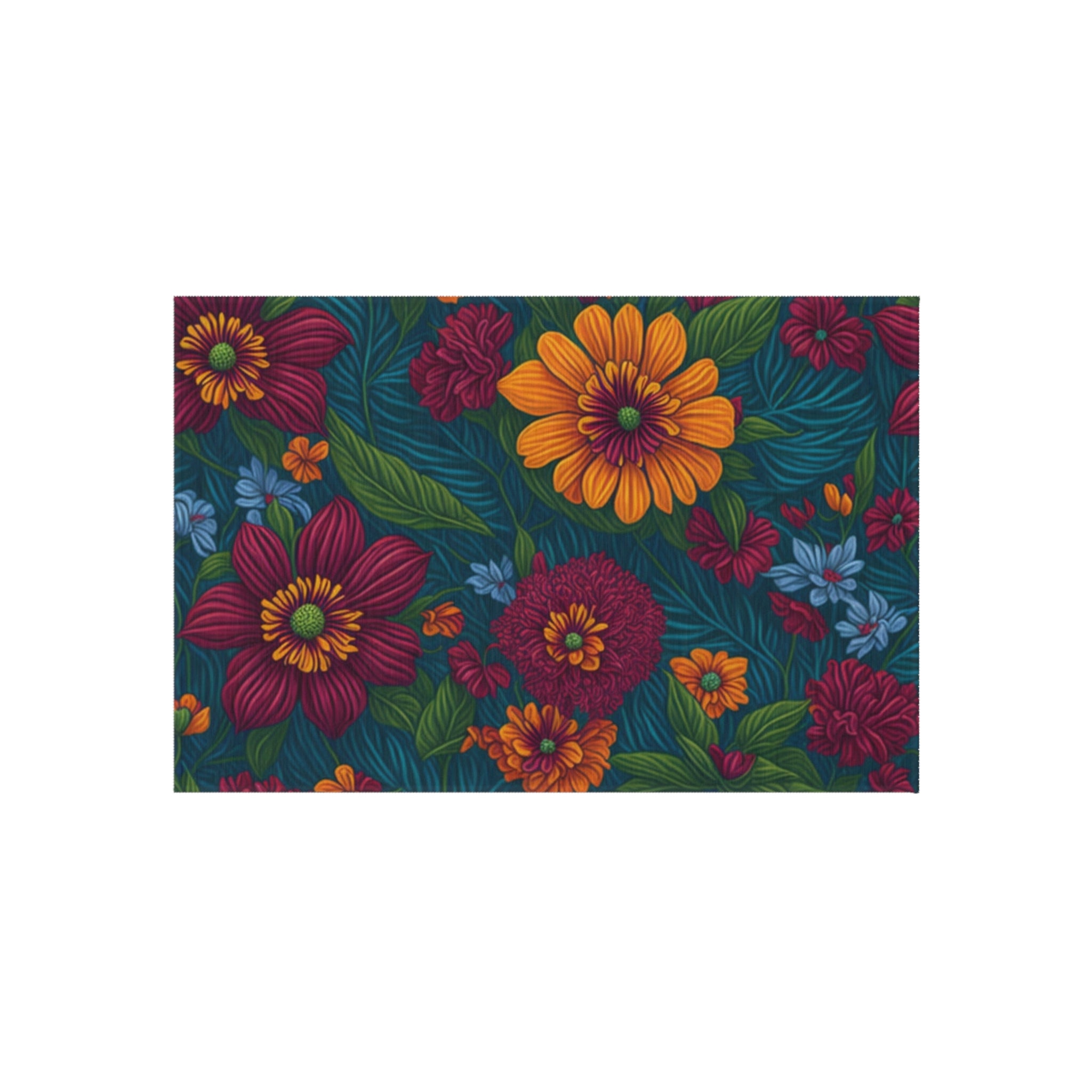 Exotic Tolmiea Flowers Designed Indoor Outdoor Rug Multiple Sizes