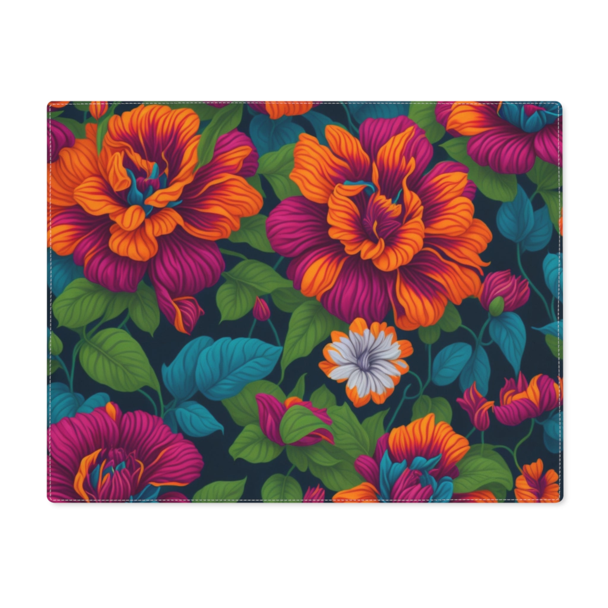 Dramatic Tropical Vesalea Flowers Designed Placemat, 1pc