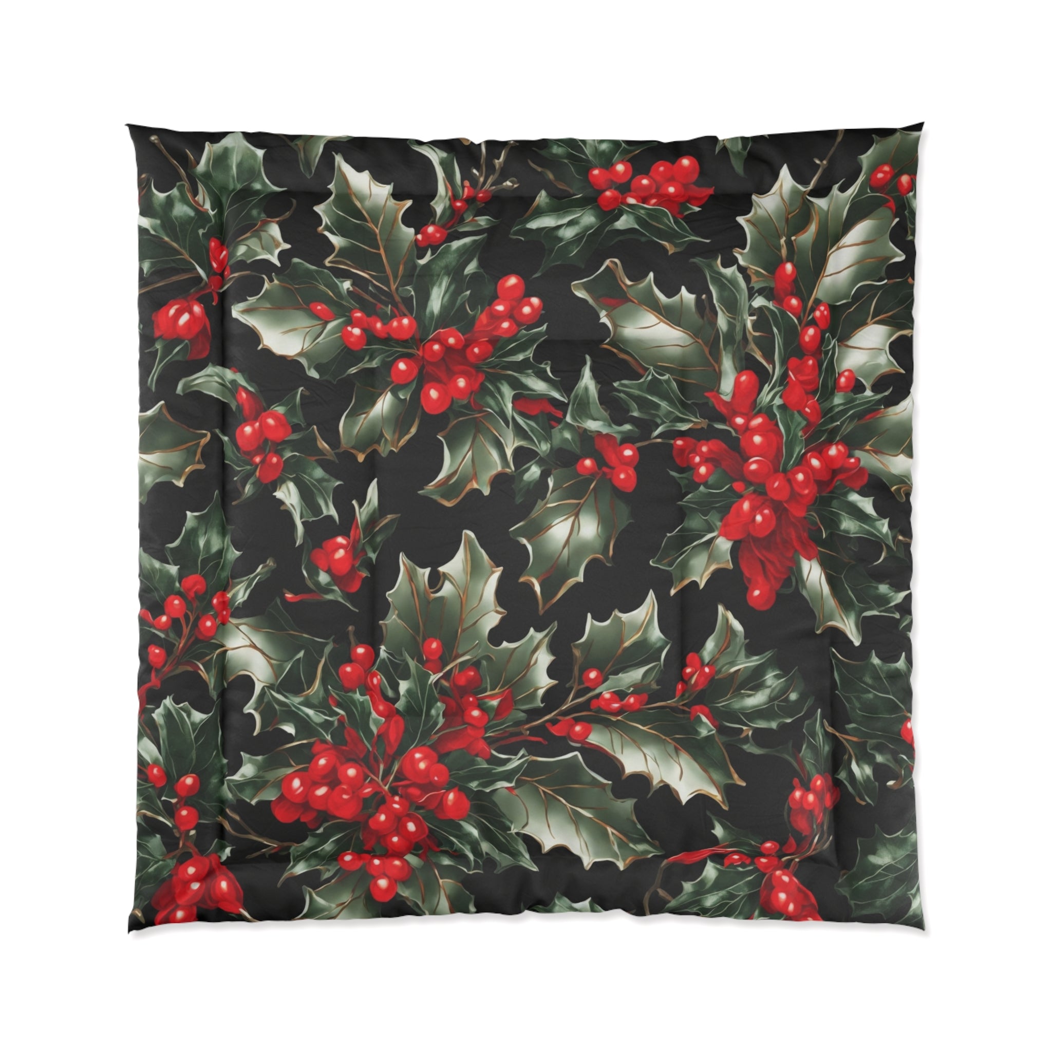 Elegant Holly of Christmas Designed Comforter