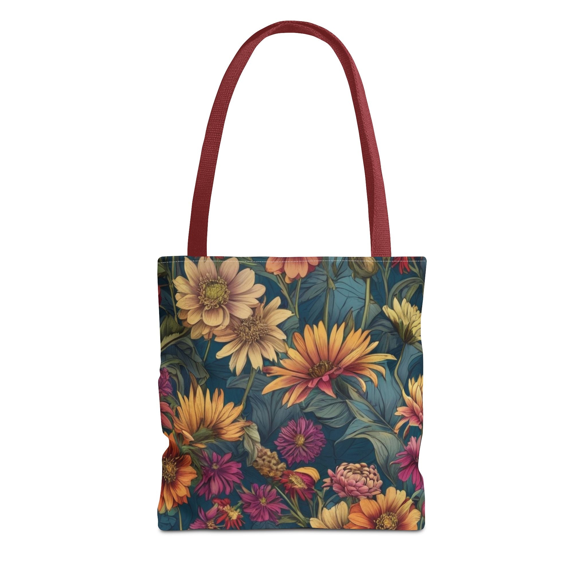 Beautiful Zinnia Blooming Garden Designed Tote Bag Available in 3 sizes