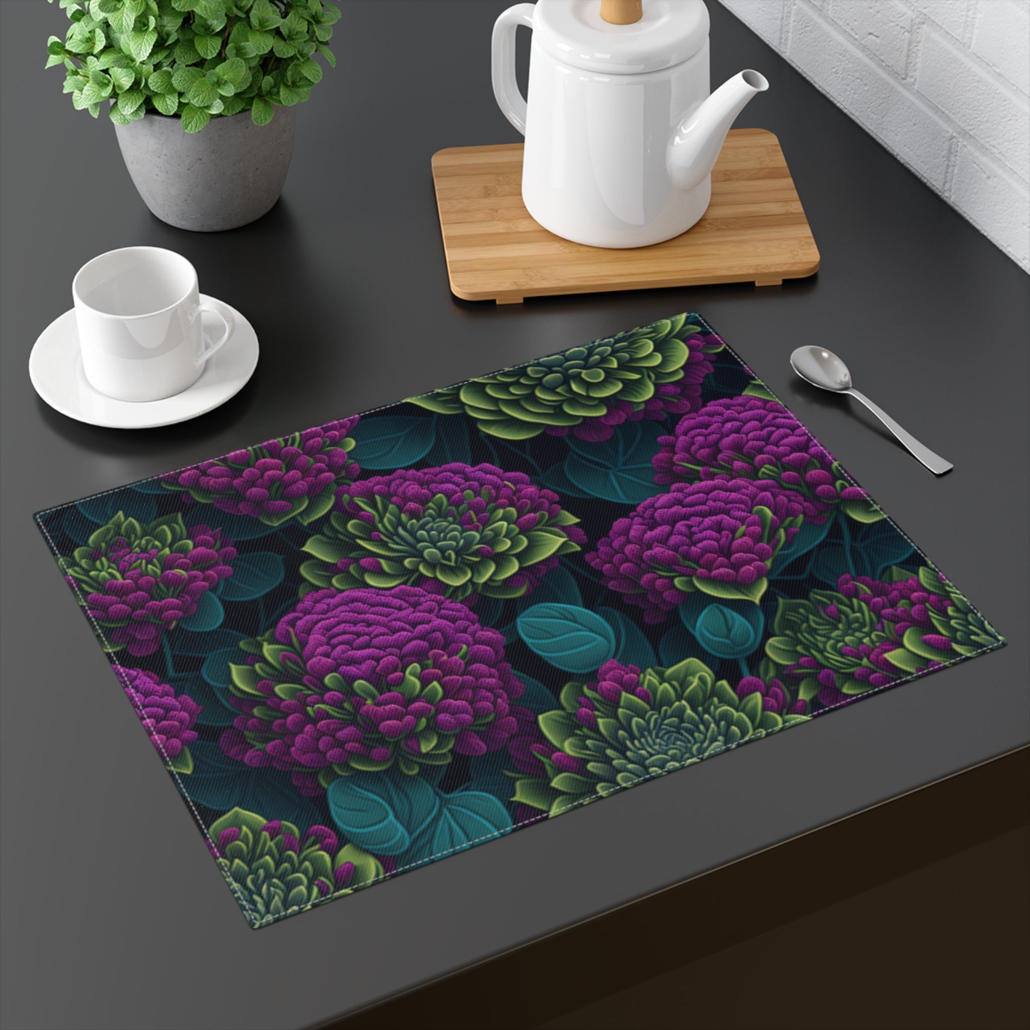 Alluring Sedum Flowers Designed Placemat, 1pc