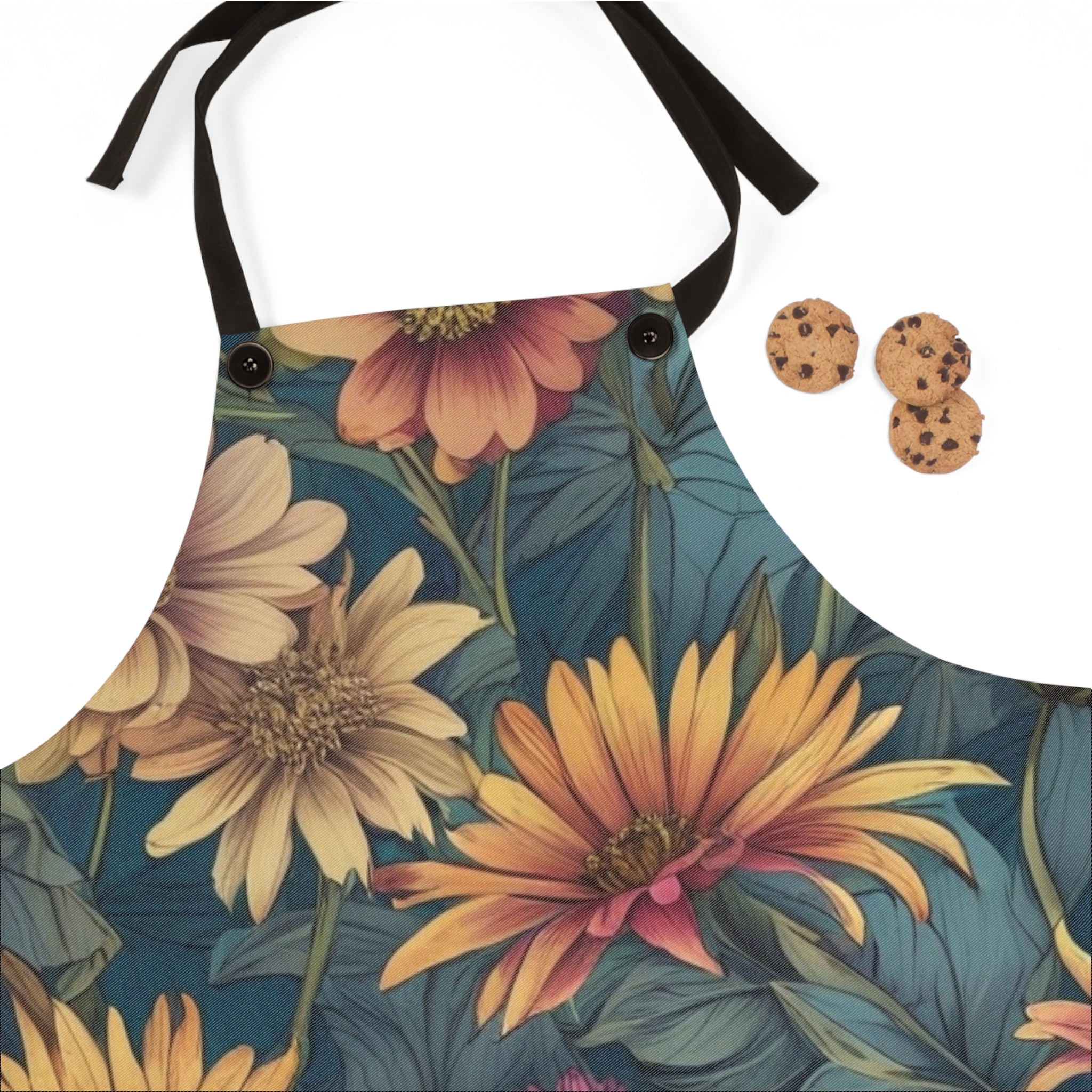 Beautiful Zinnia Blooming Garden Pattern Apron