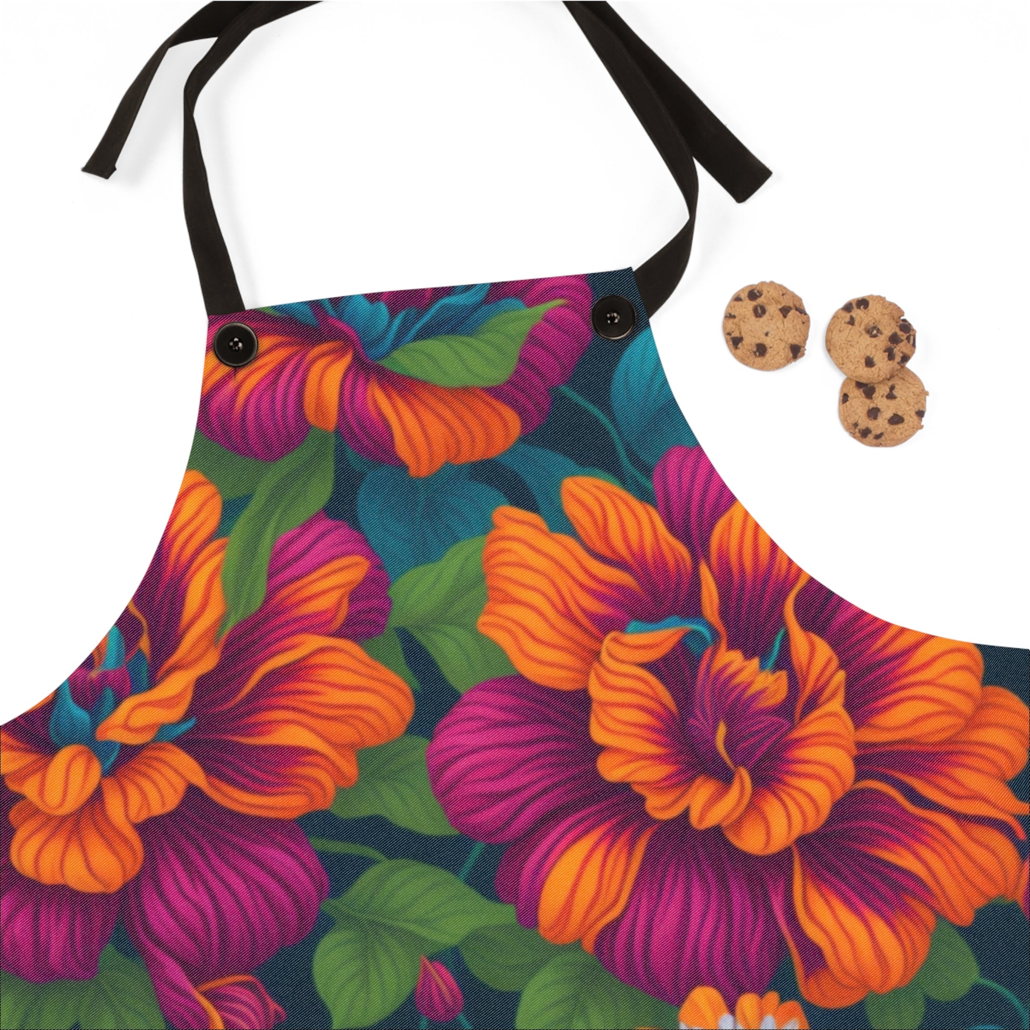 Dramatic Tropical Vesalea Flowers Designed Apron