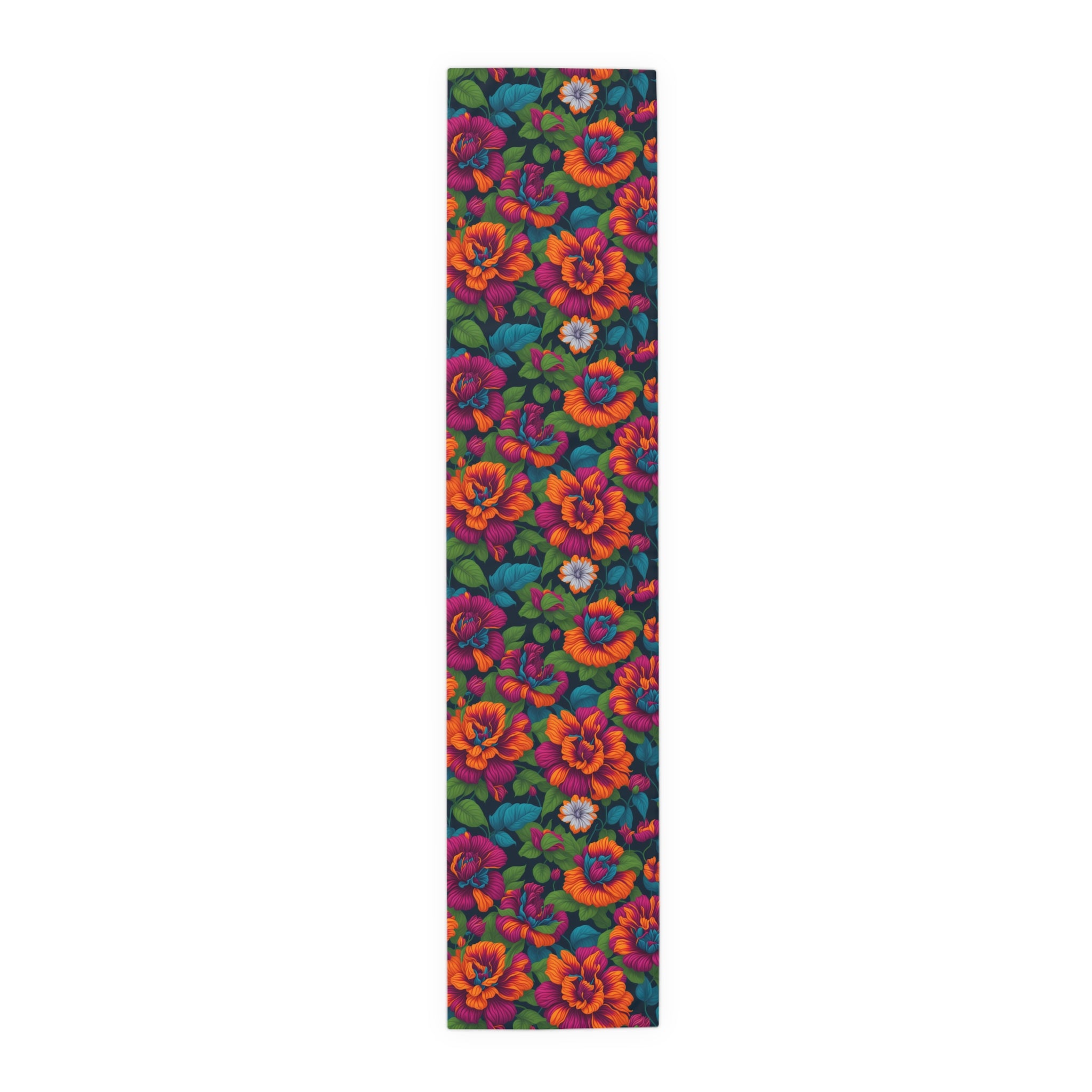 Dramatic Tropical Vesalea Flowers Designed Table Runner (Cotton, Poly) 2 Sizes