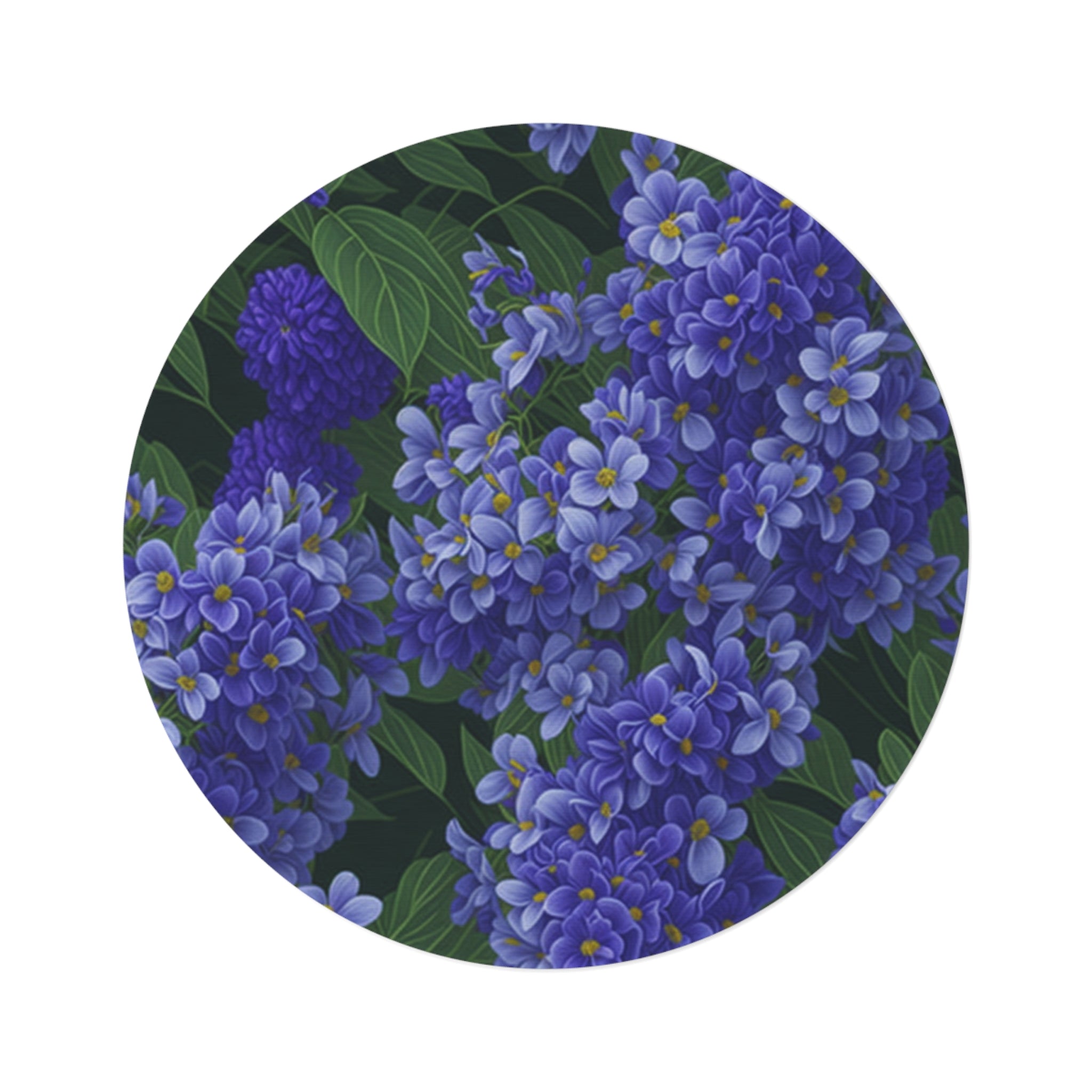 Abundant Syringa Flowers Designed 60" Round Rug