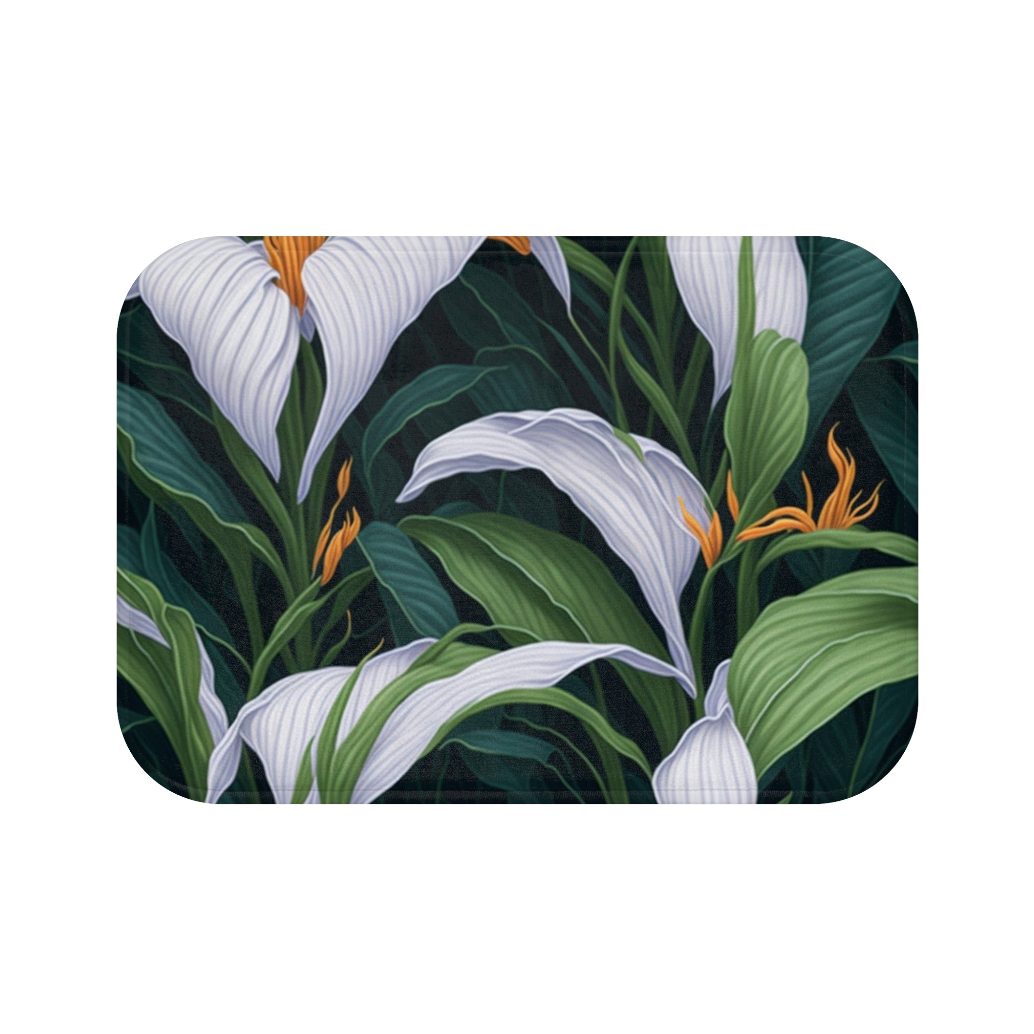 Welcoming Spathiphyllum Perennial Flower Designed Bath Mat