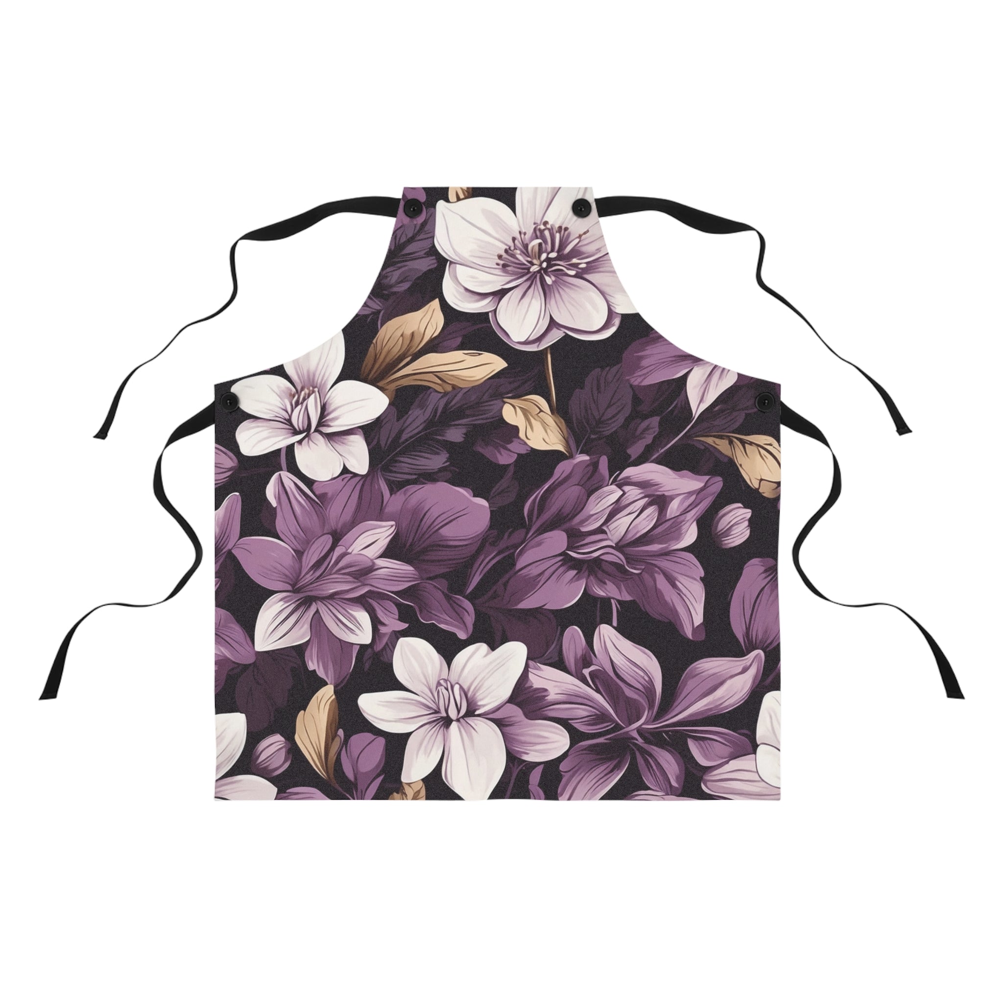 Brilliant Spring Floral in Purple Basil Apron