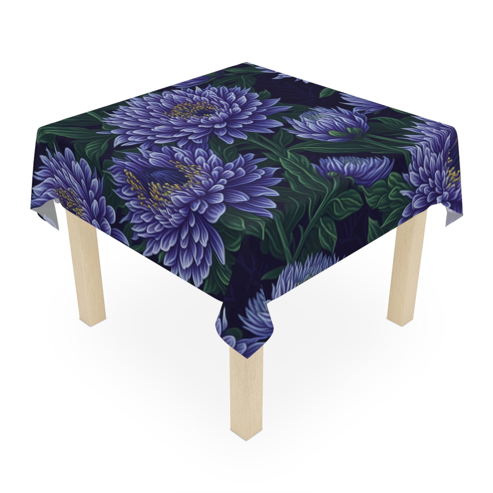 Brilliant Stokesia Floral Designed 55" x 55" Tablecloth