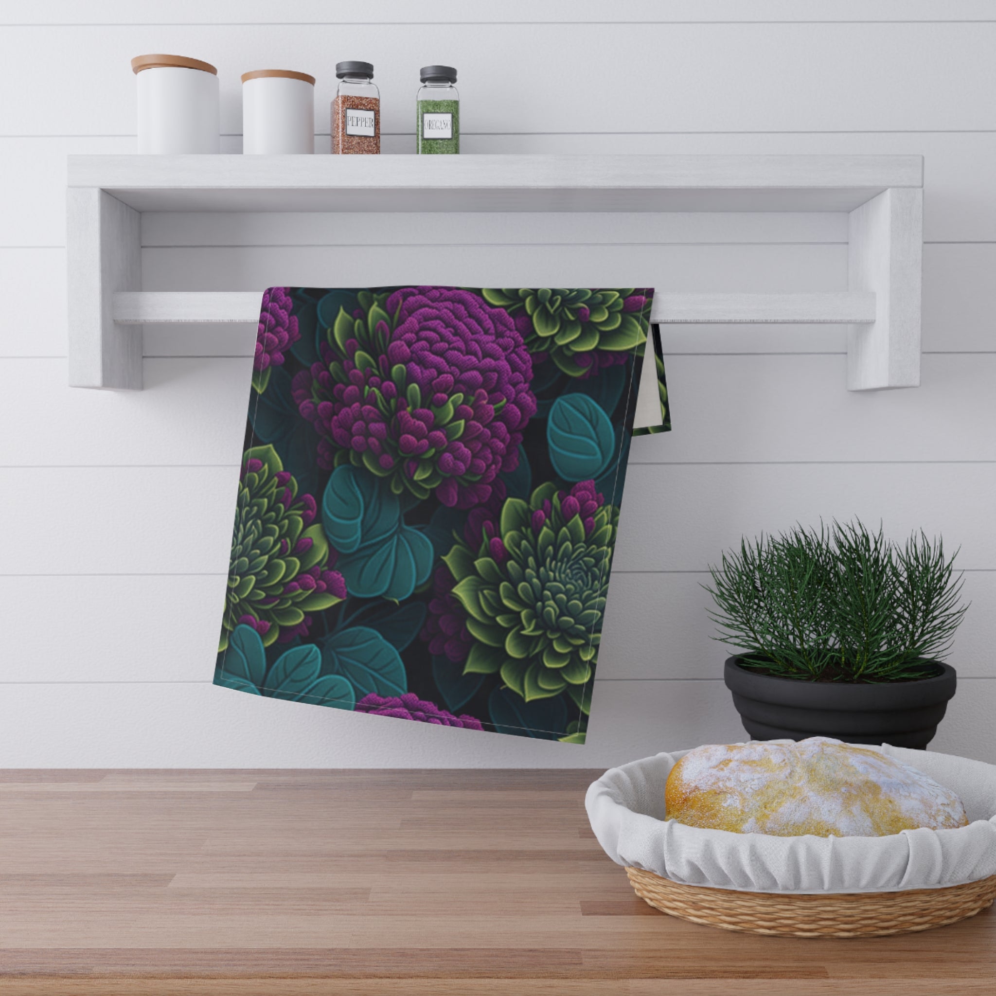 Alluring Sedum Flowers Designed Tea Towels (cotton, poly)