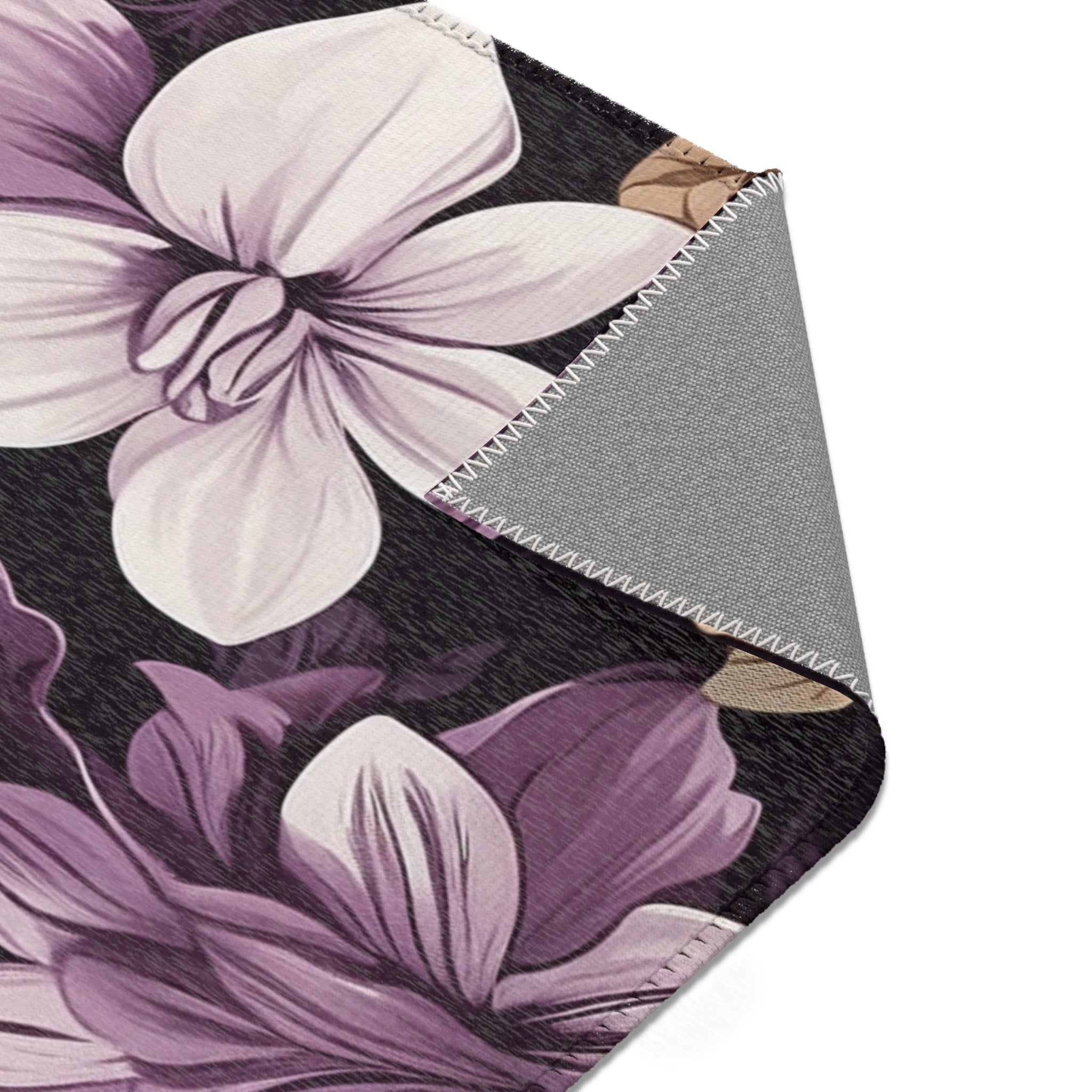 Brilliant Spring Floral in Purple Basil Area Rugs Available in Multiple sizes