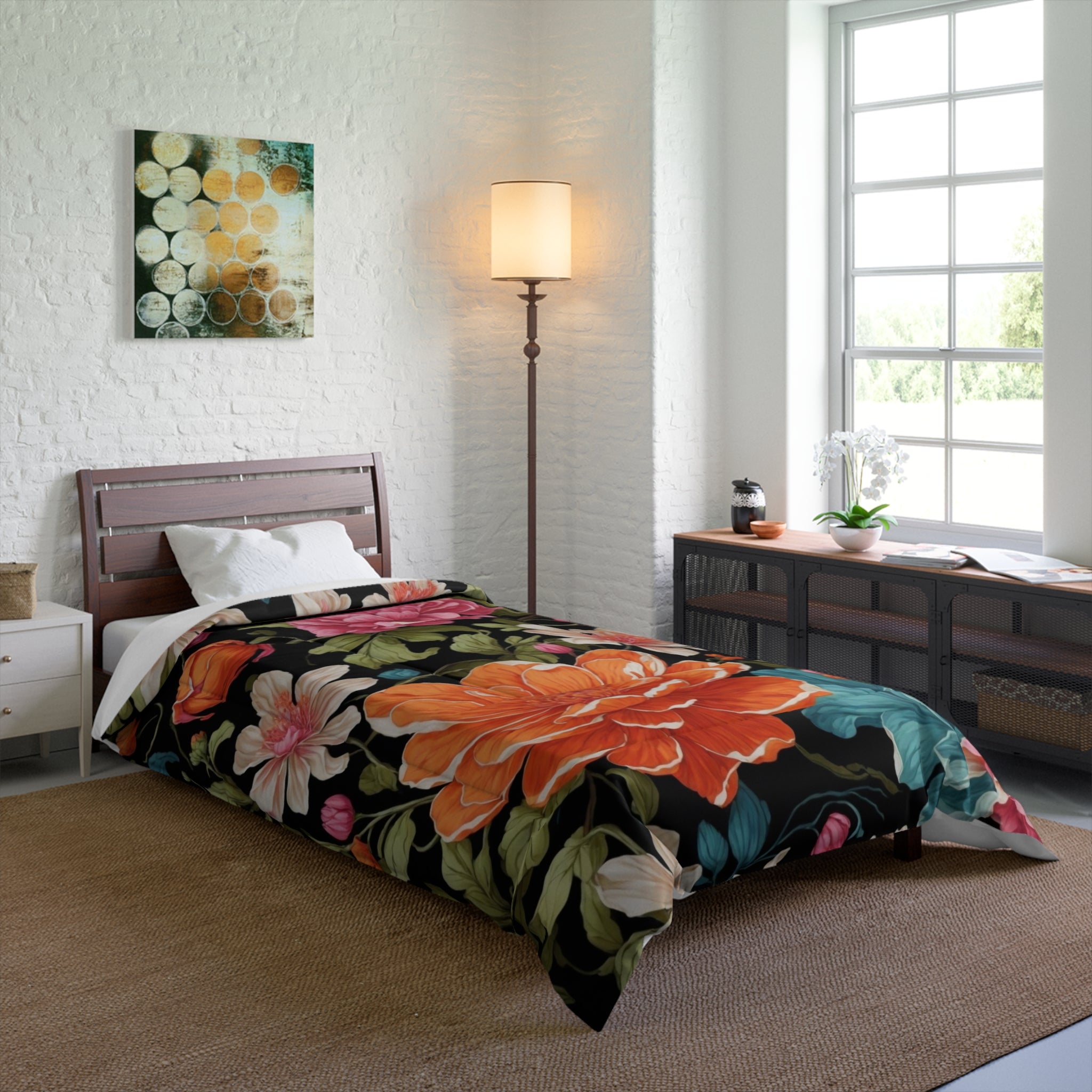 Radiant Chelone Flowers Designed Comforter