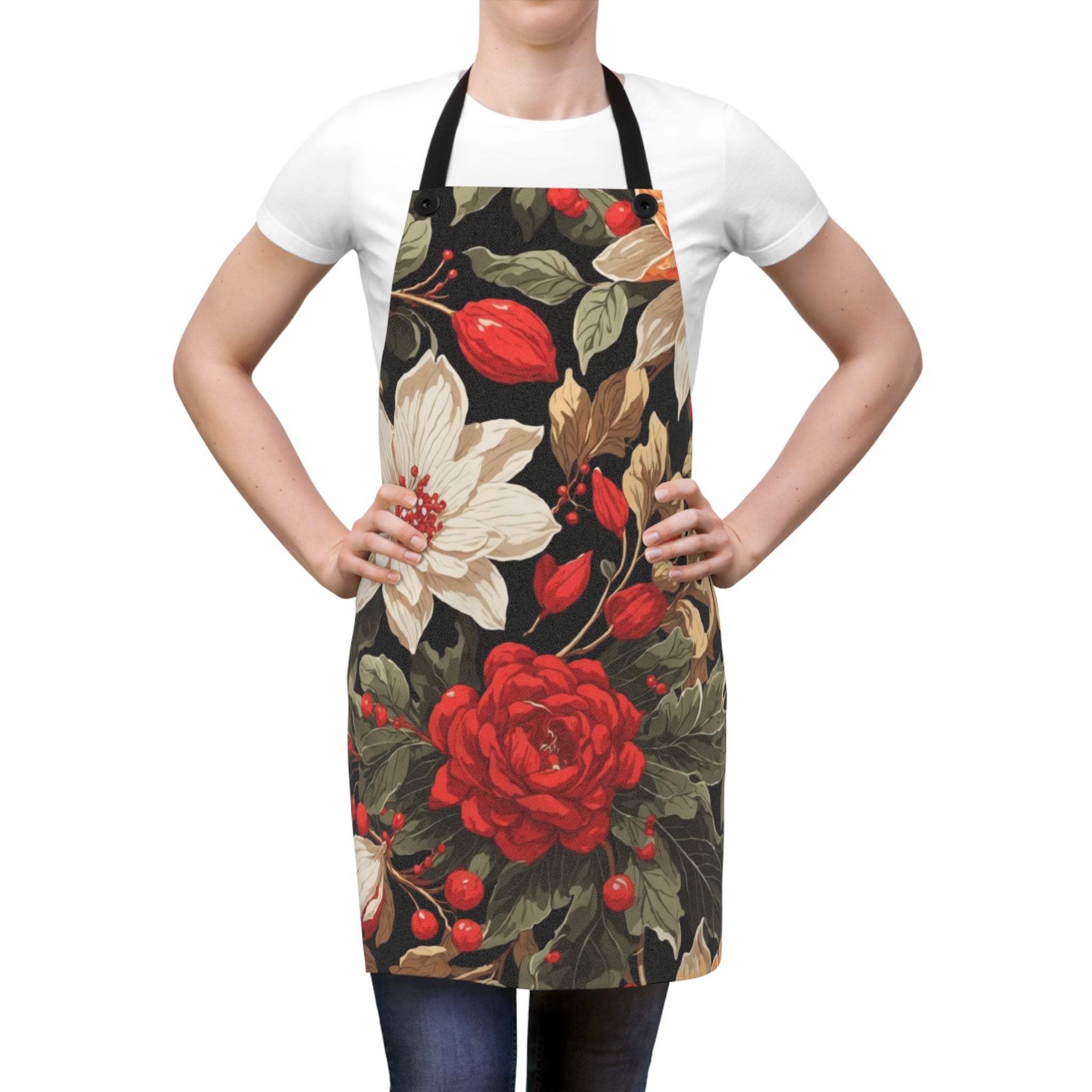 Brilliant Christmas Floral Design Apron