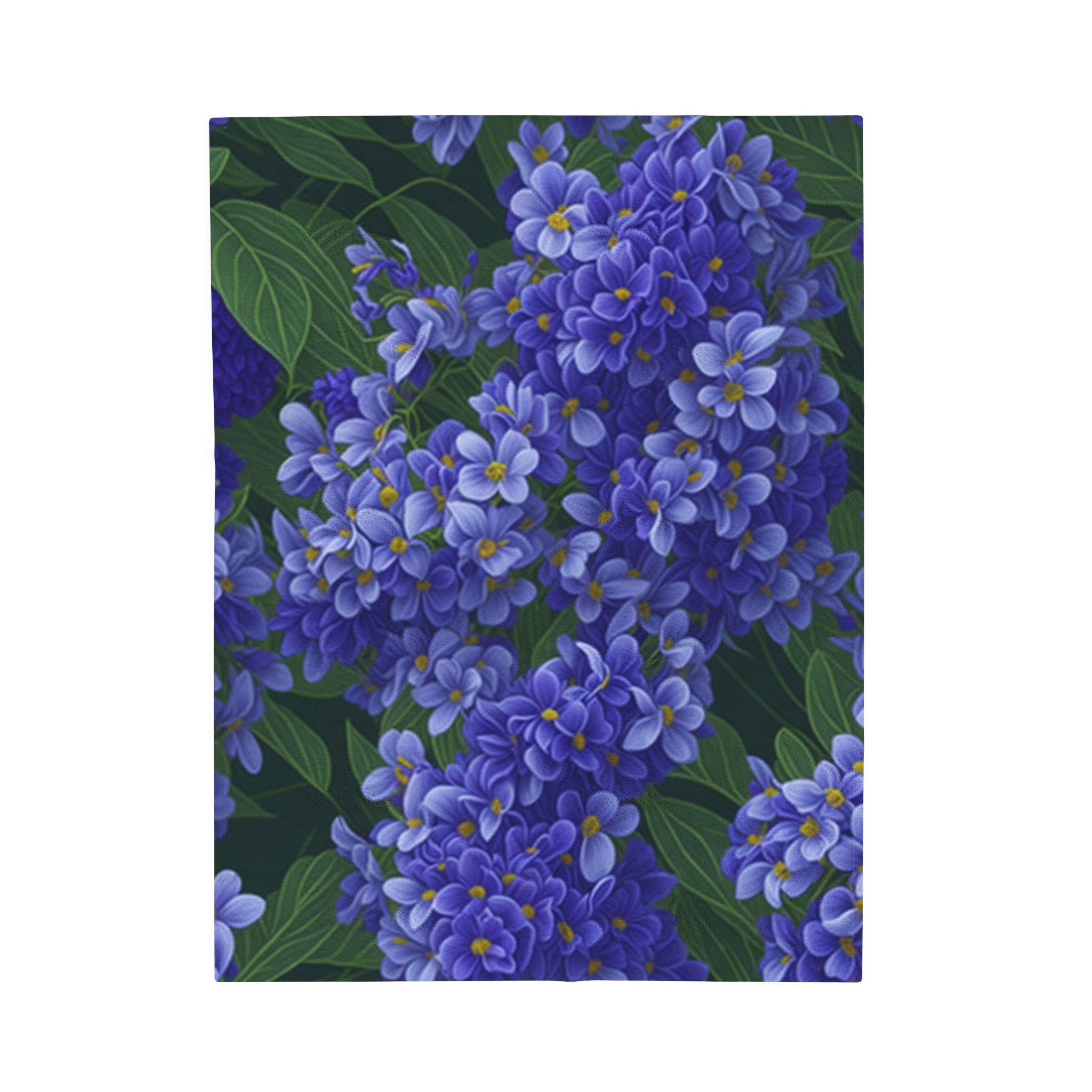 Abundant Syringa Flowers Designed Velveteen Plush Blanket 3 Sizes Available