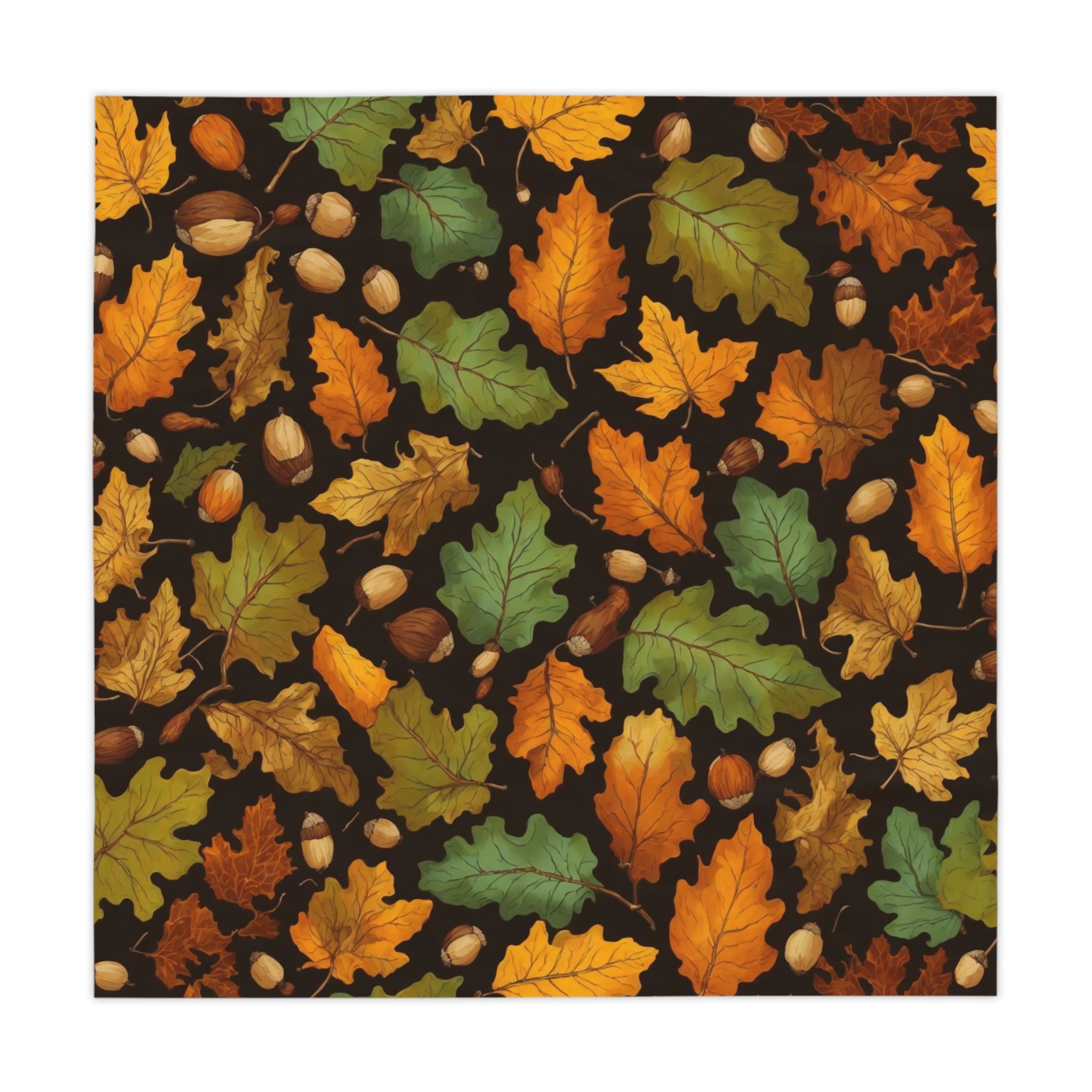 Bright Autumn Foliage with Acorns Fall Designed 55" X 55" Tablecloth