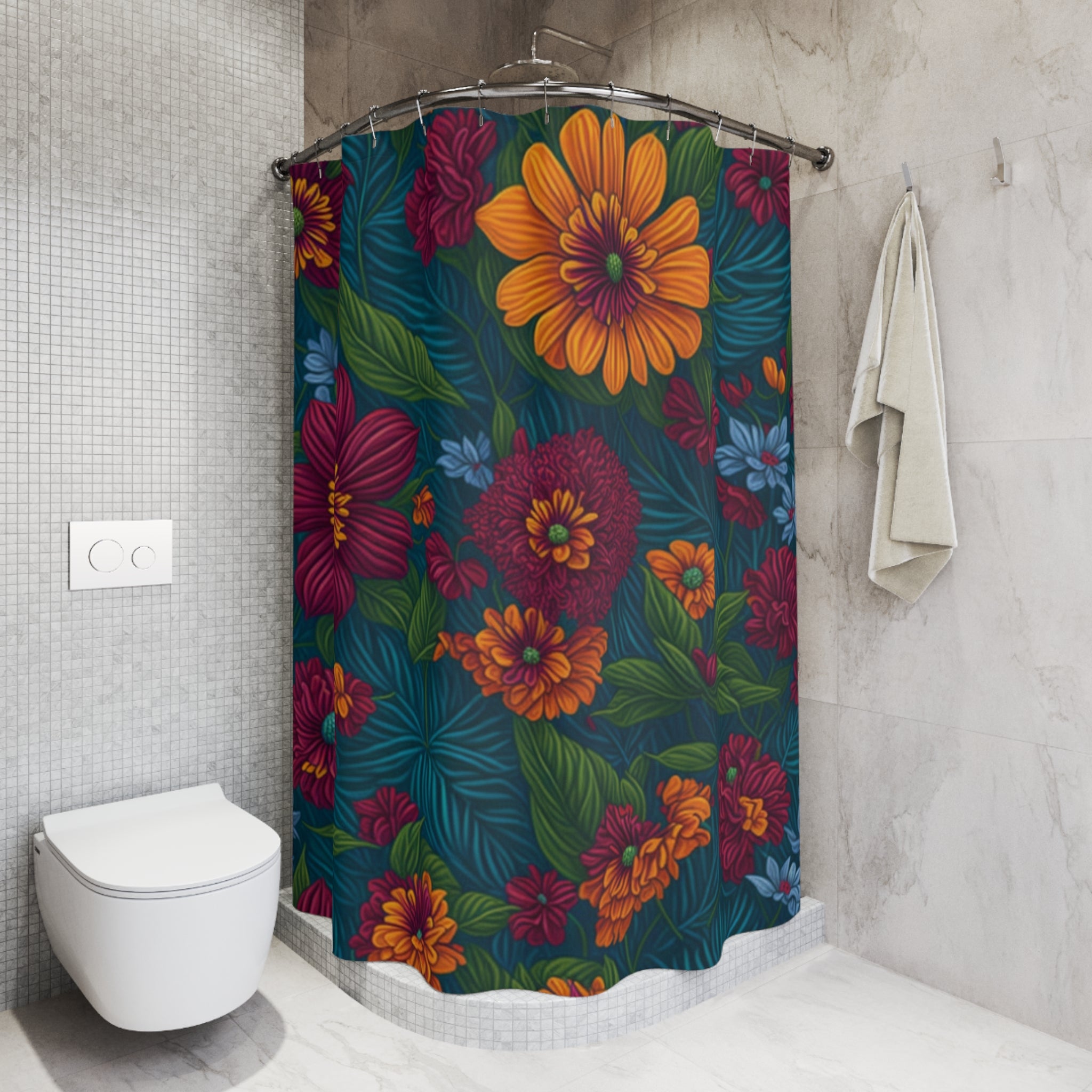 Exotic Tolmiea Flowers Designed Shower Curtain